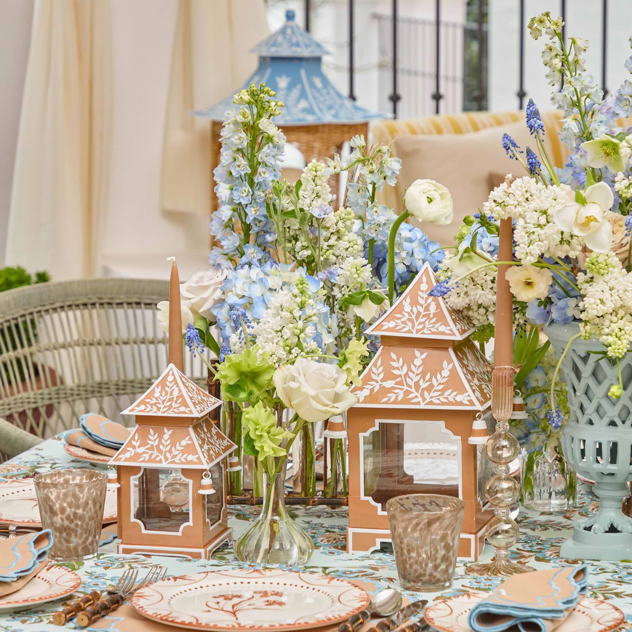 Caramel Chinoiserie Pagoda Lantern