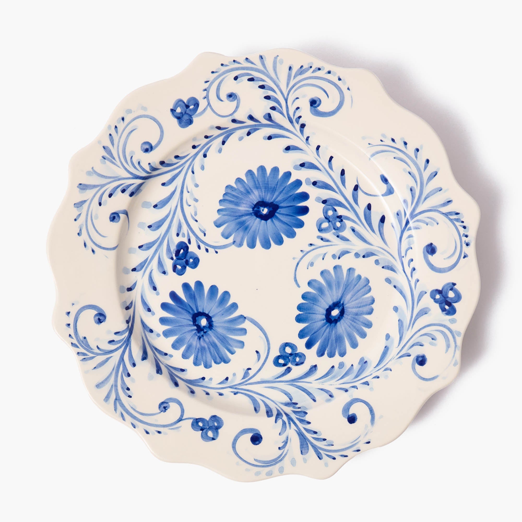 Blue Flowers Dinner & Starter Plates (Set of 8)
