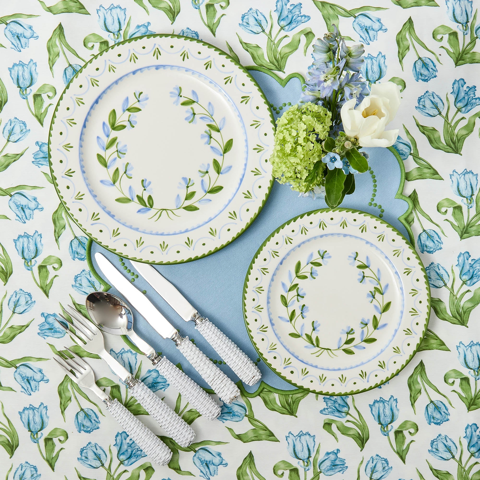 Blue Tulip Tablecloth
