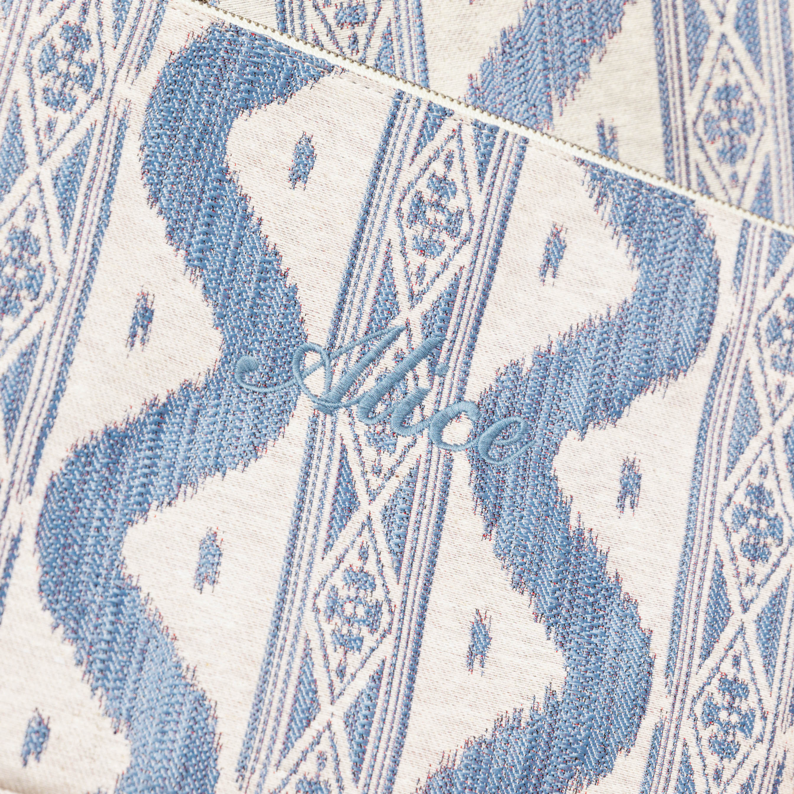 Make a fashion-forward statement with "The Tote-ally Fabulous" Giftscape, featuring the Mrs. Alice Tote Bag in Blue Ikat.
