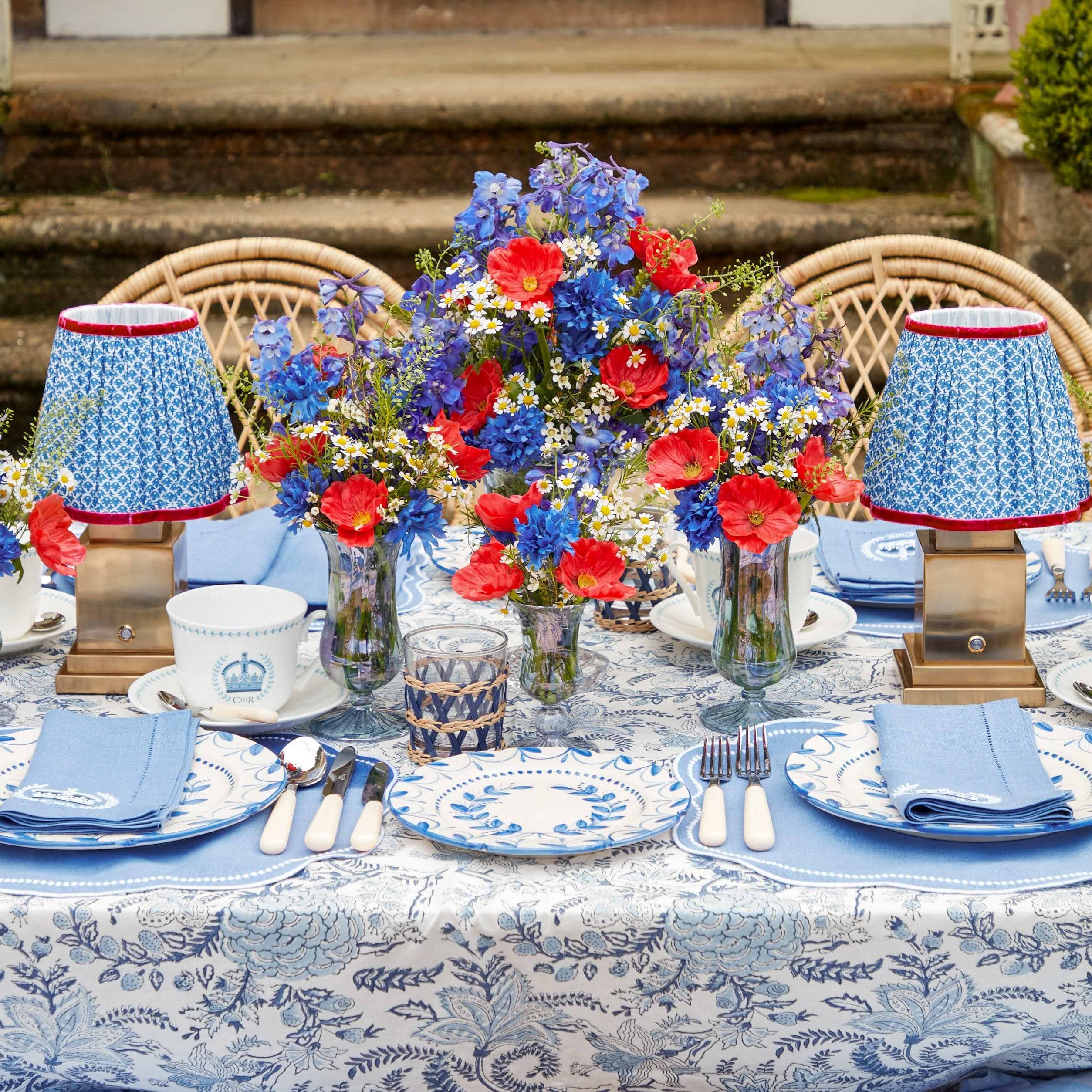 Blue Lotus Lampshade - Mrs. Alice