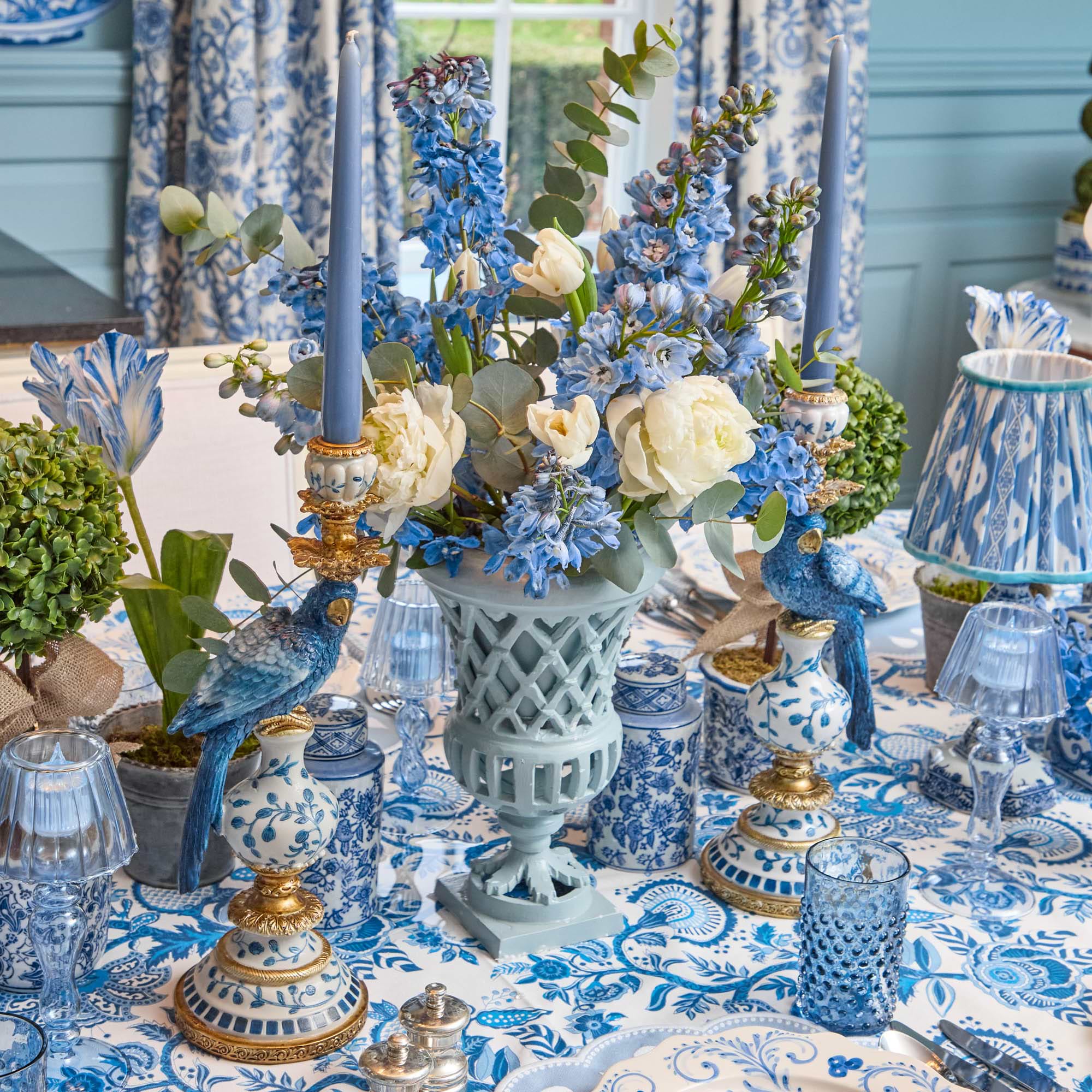 Small Adelaide Soft Blue Lattice Urn Vase