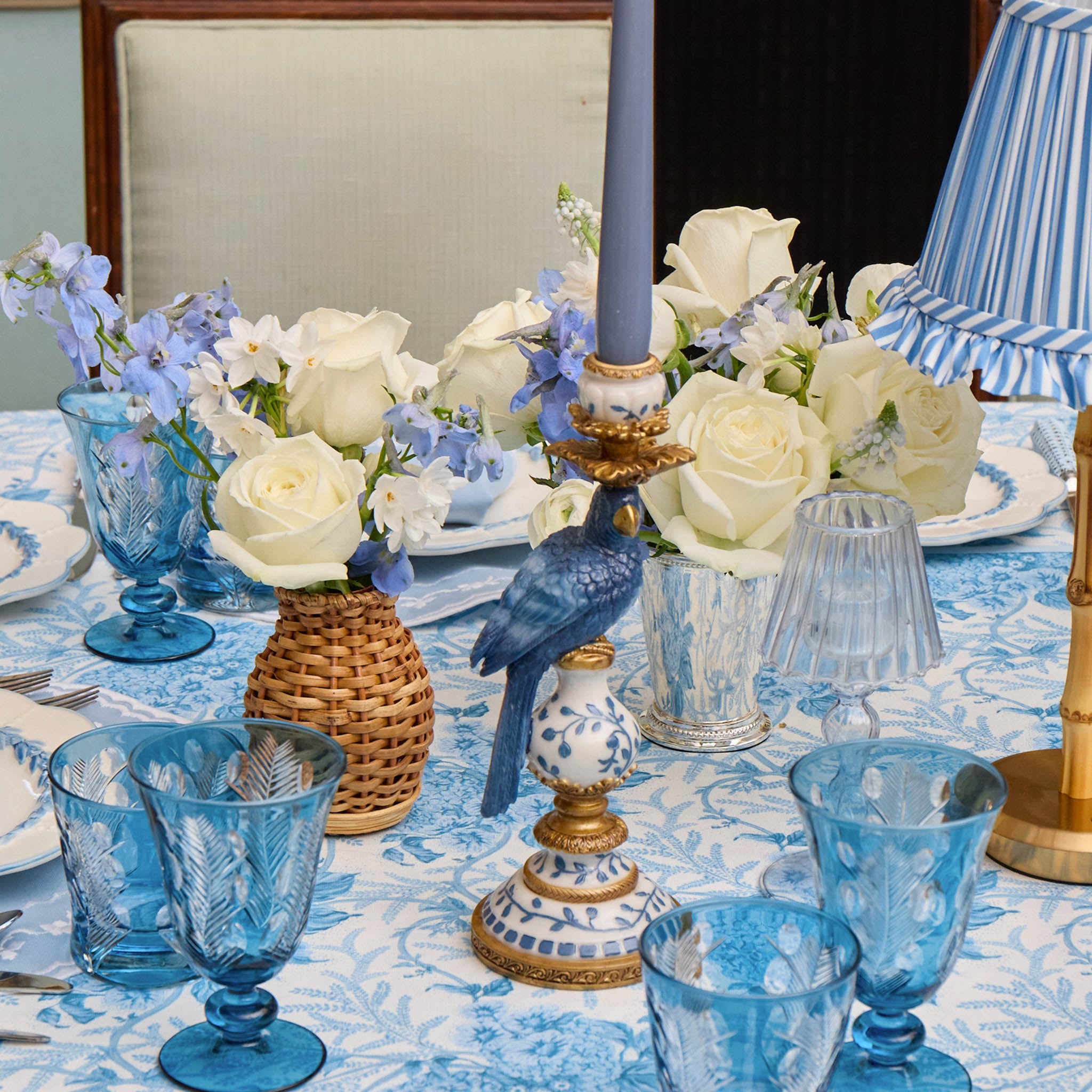 Blue Parrot Candle Set (Dusty Blue)
