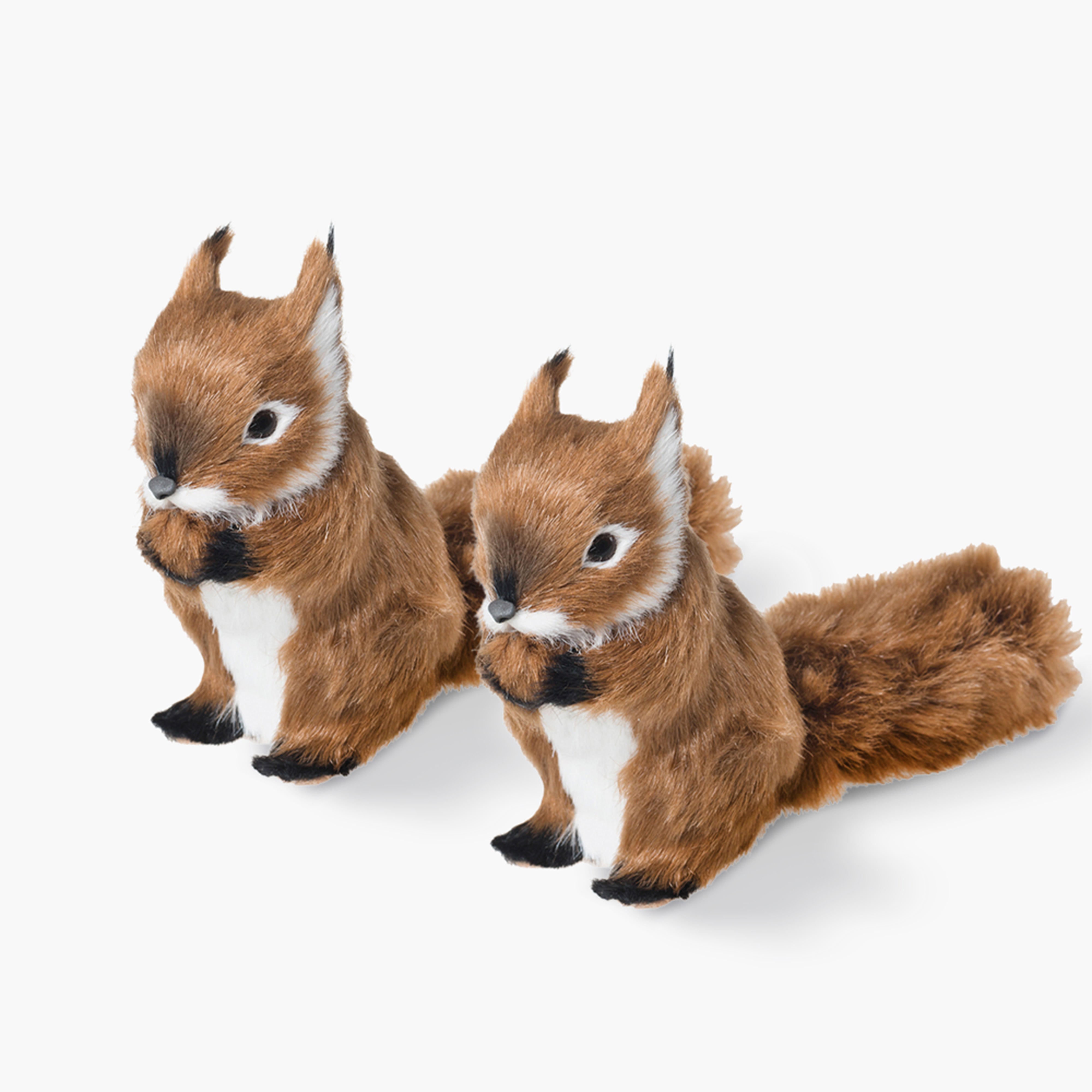 Brown & White Squirrels (Pair) - 17cm