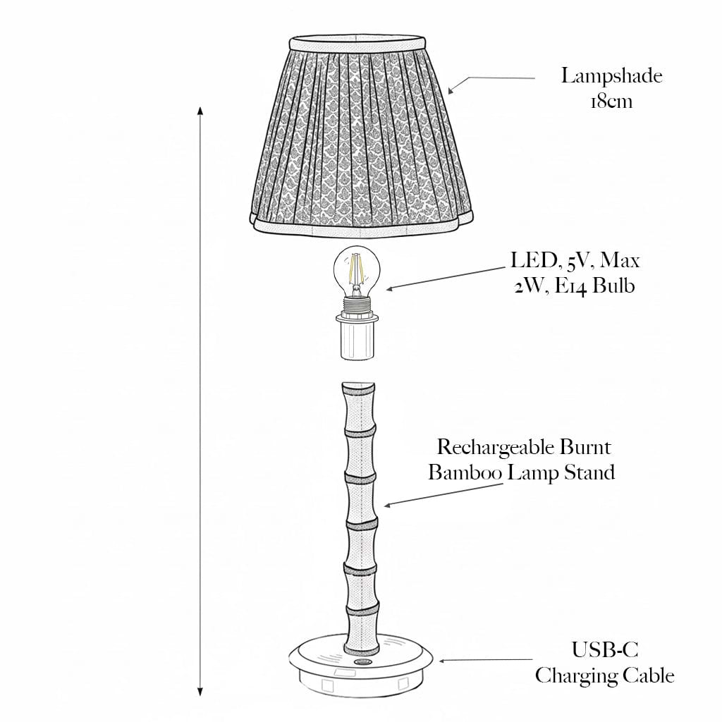 Burnt Bamboo Rechargeable Lamp