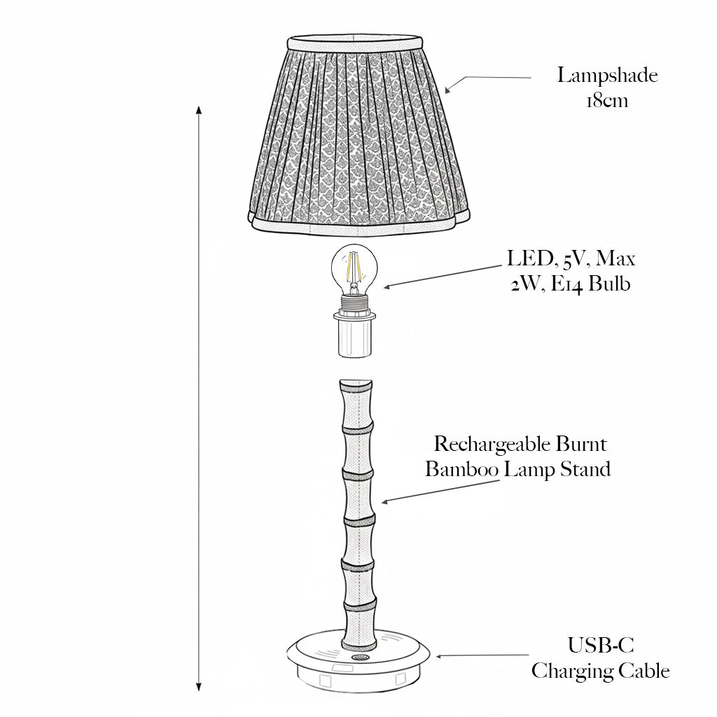 Burnt Bamboo Rechargeable Lamp