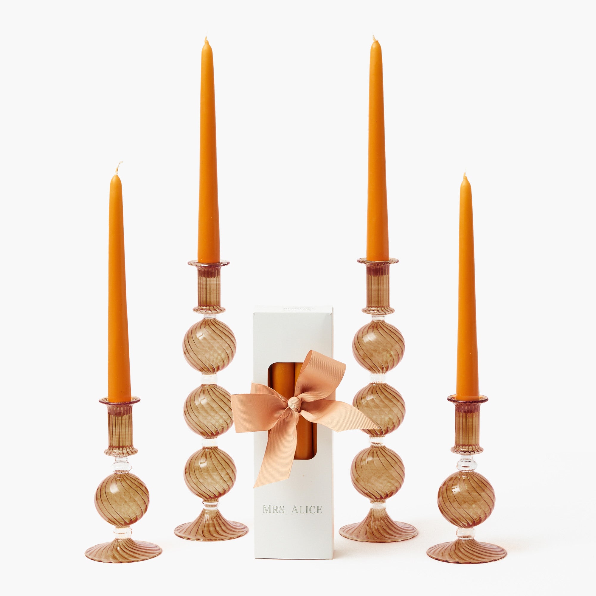 Chestnut Camille Candle Set (Orange)