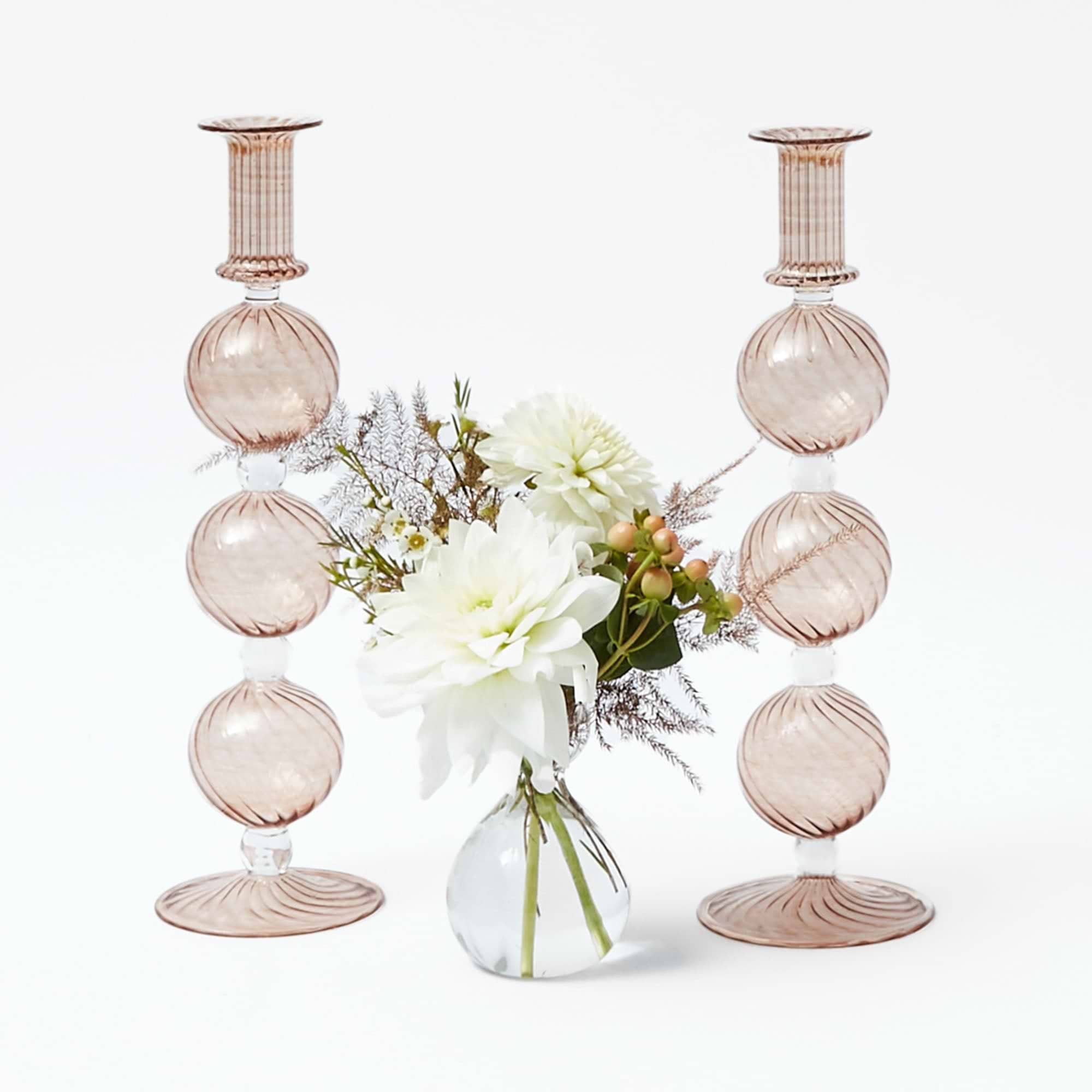 Camille Chestnut Candle Holders (Pair)