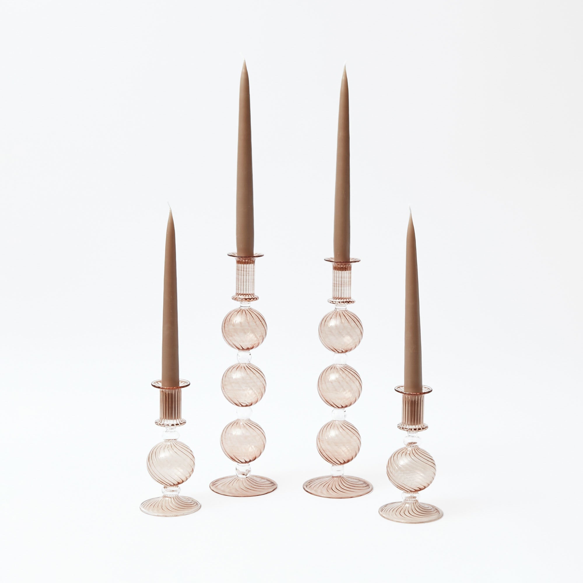 Camille Chestnut Candle Holder Set