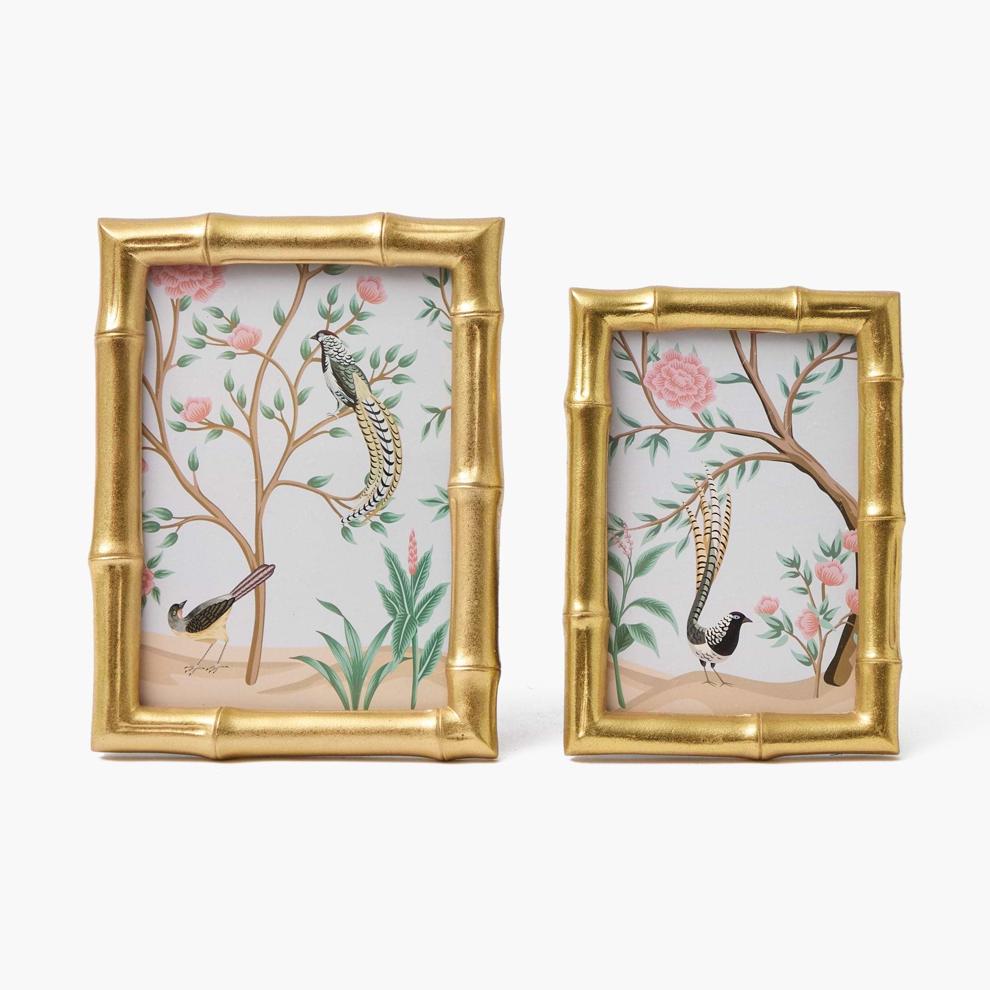 Gold Bamboo Photo Frames (Set of 2)