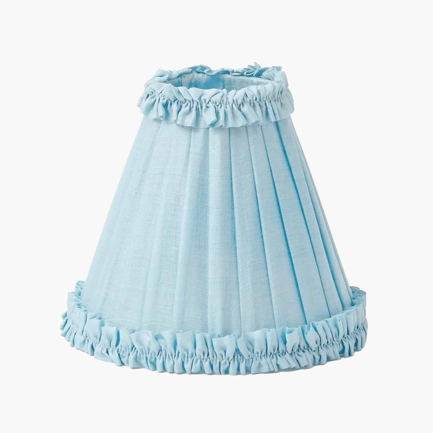 Blue Parrot Rechargeable Wall Light with Soft Blue Frilled Silk Shade (18cm)