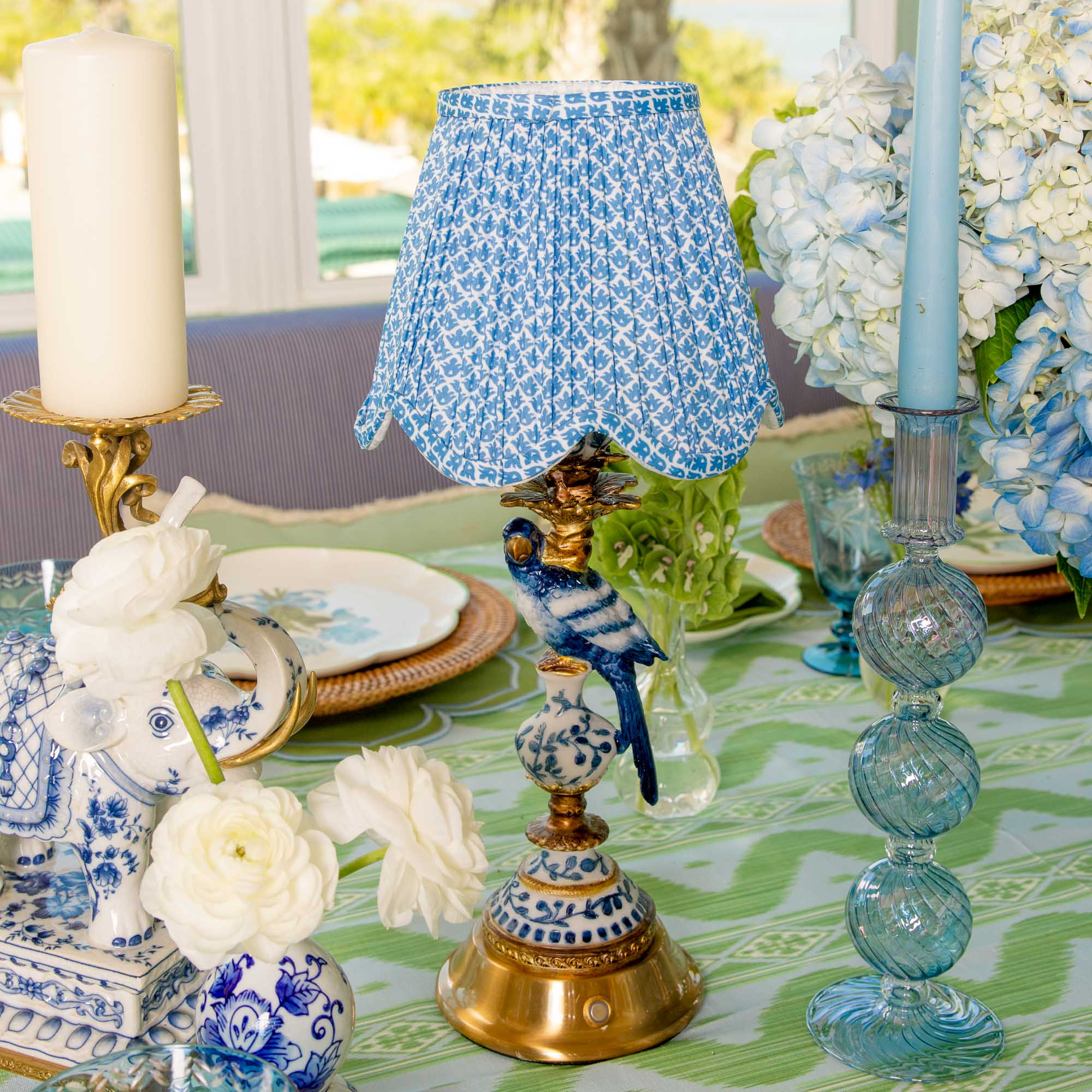 Blue Lotus Deep Scallop Lampshade (18cm)