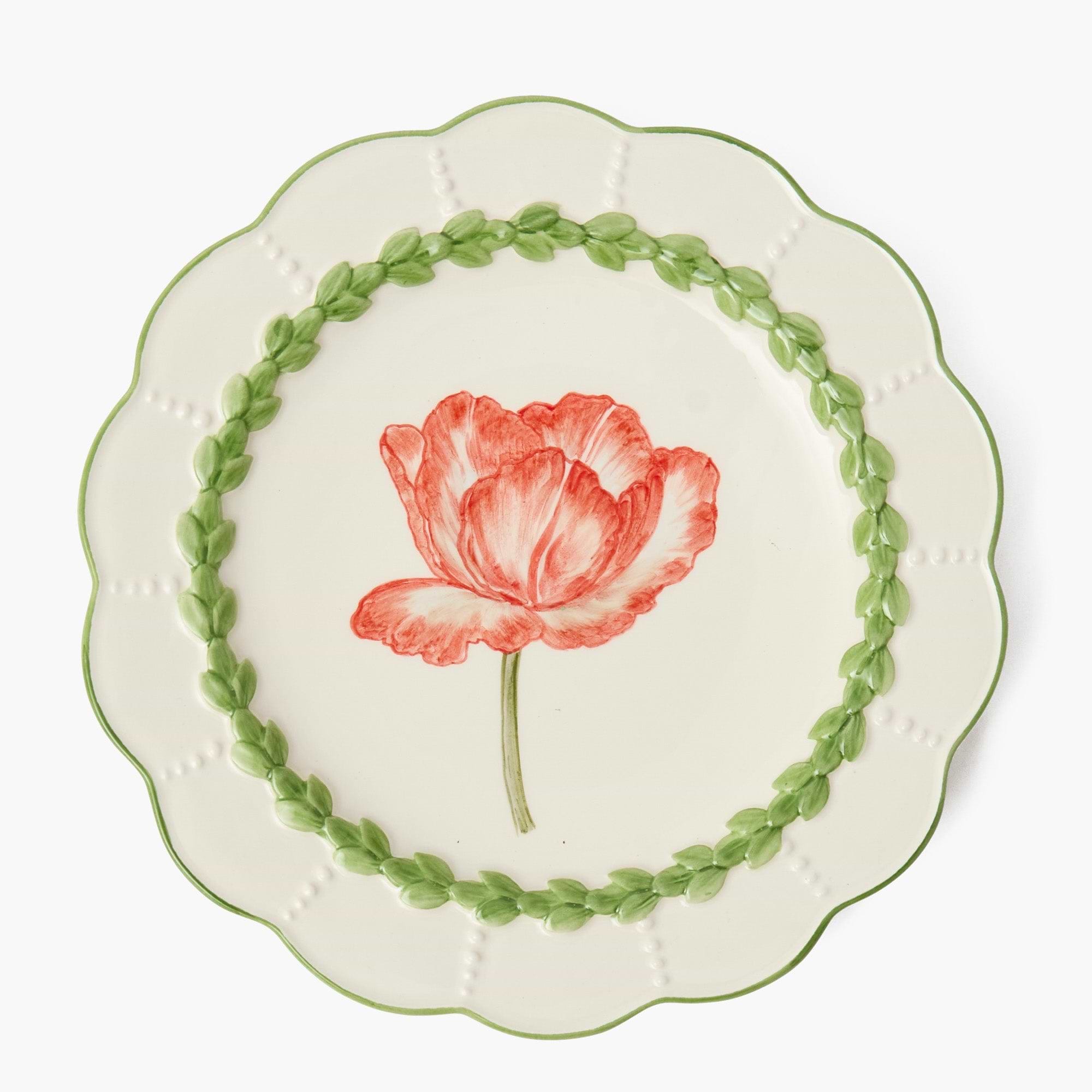 Green Laurel Tulip Dinner Plate