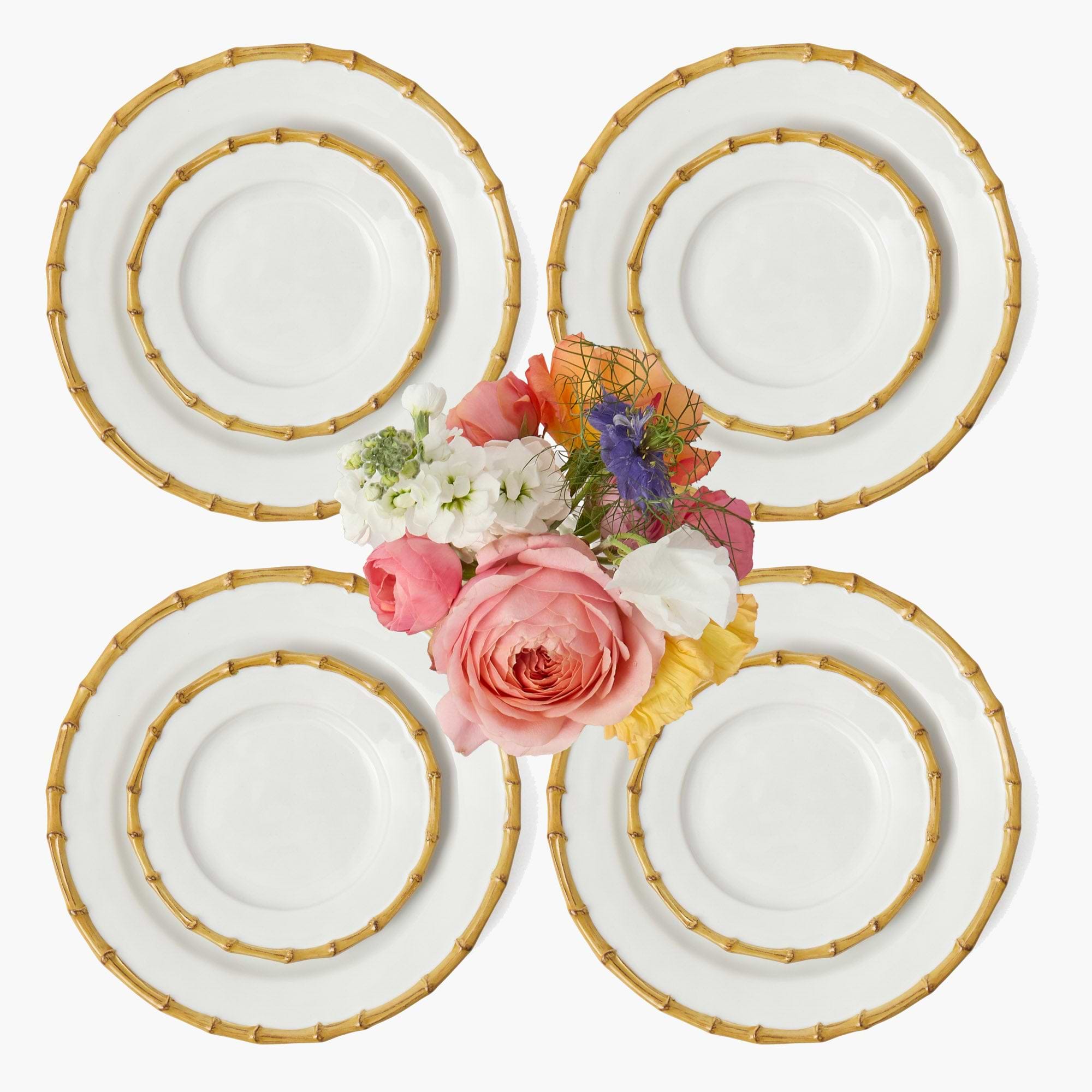Nancy Bamboo Dinner & Starter Plates (Set of 8)