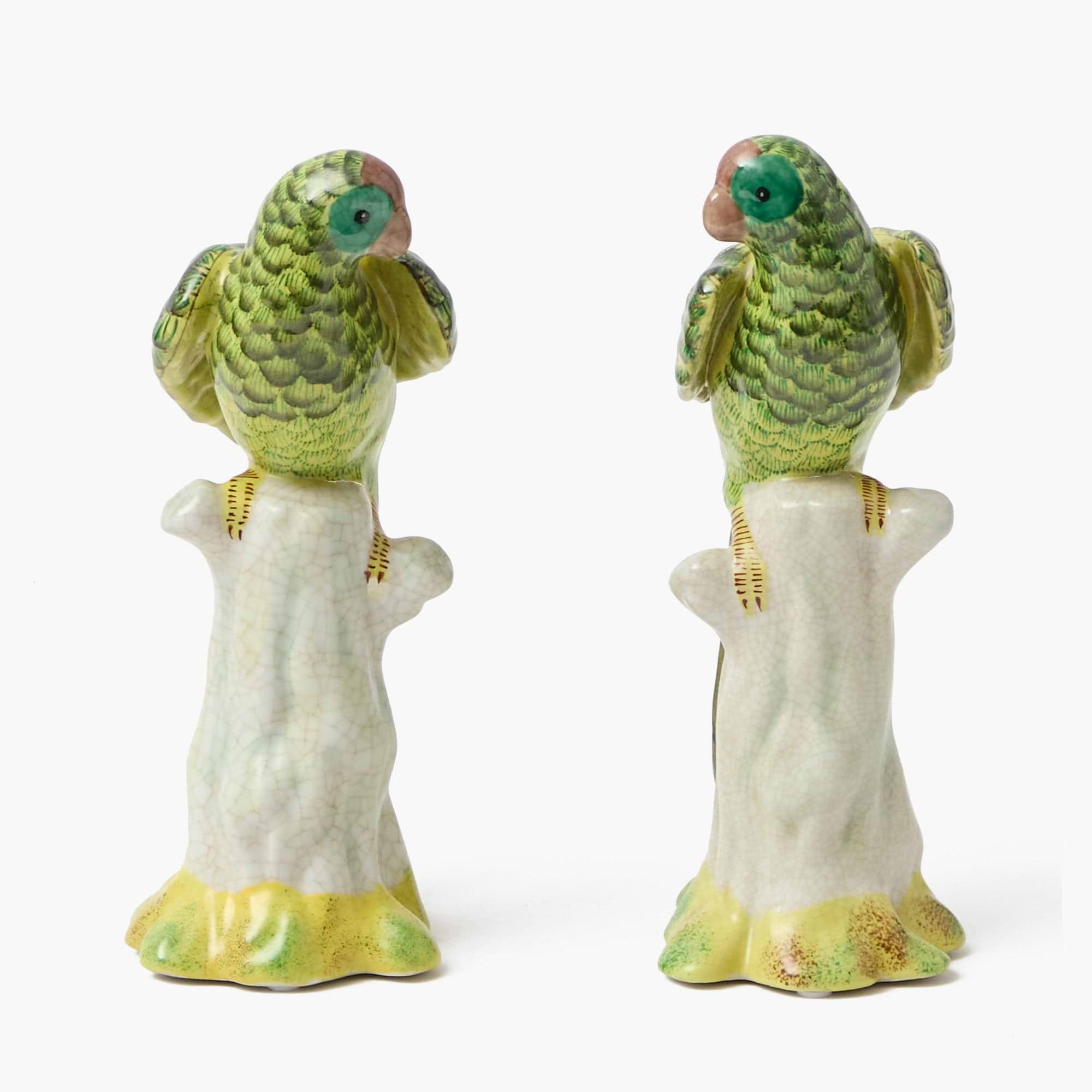 Green Porcelain Parrot (Pair)