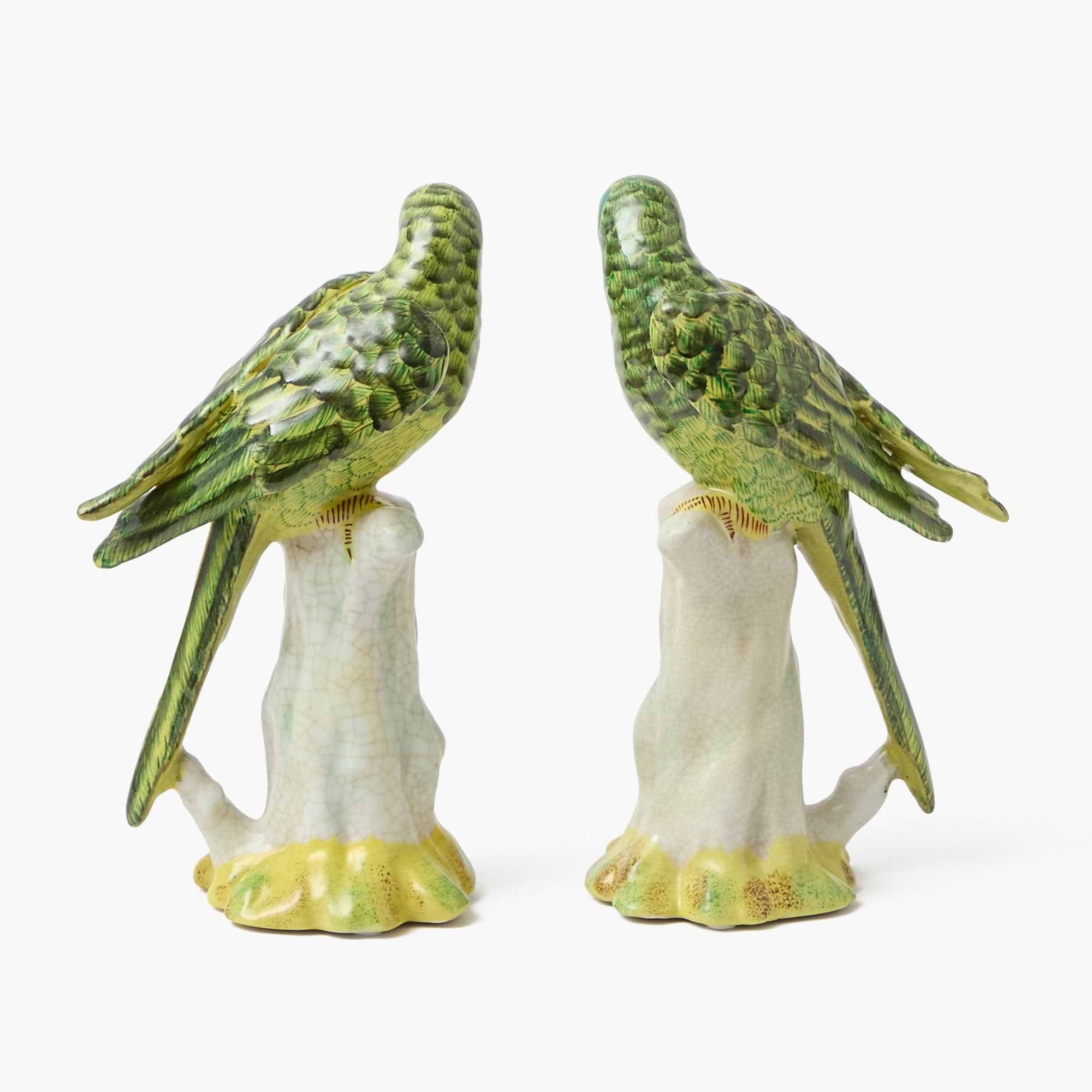 Green Porcelain Parrot (Pair)