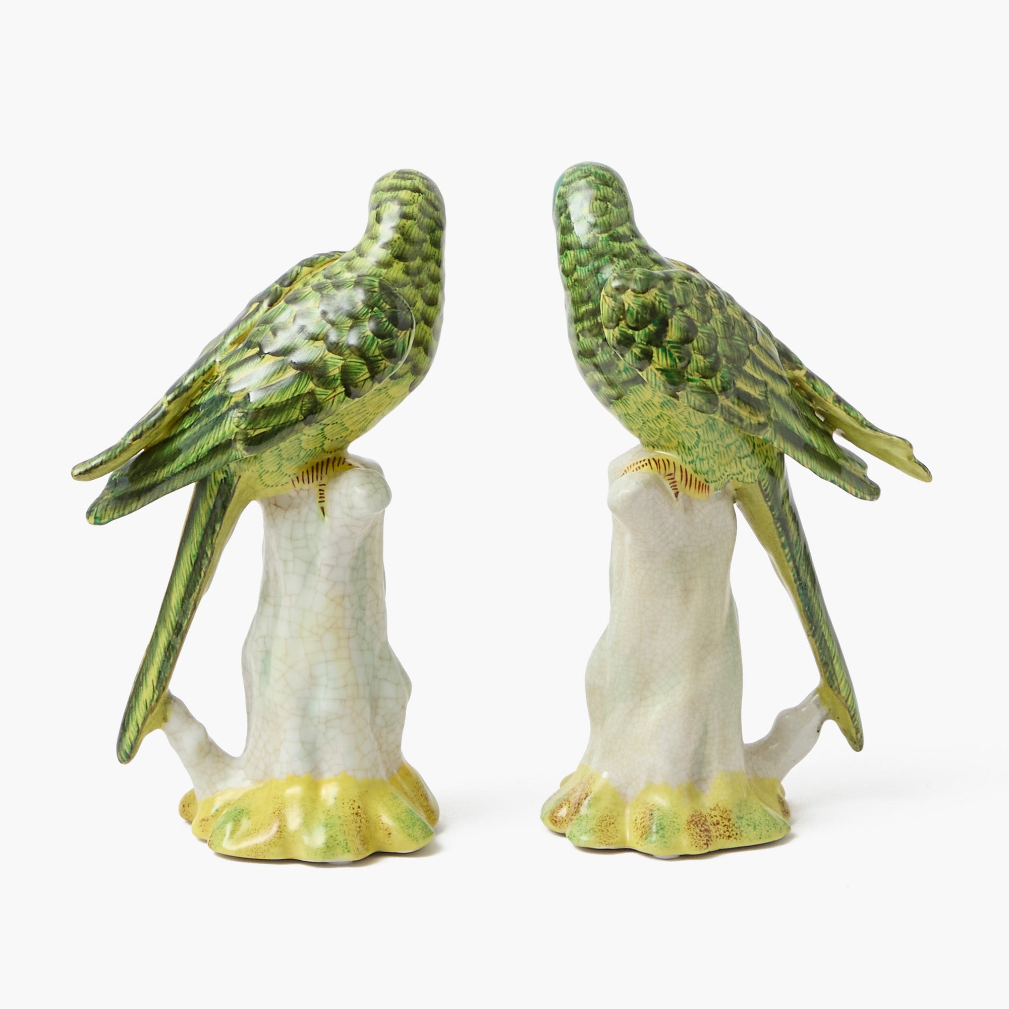Green Porcelain Parrot (Pair)