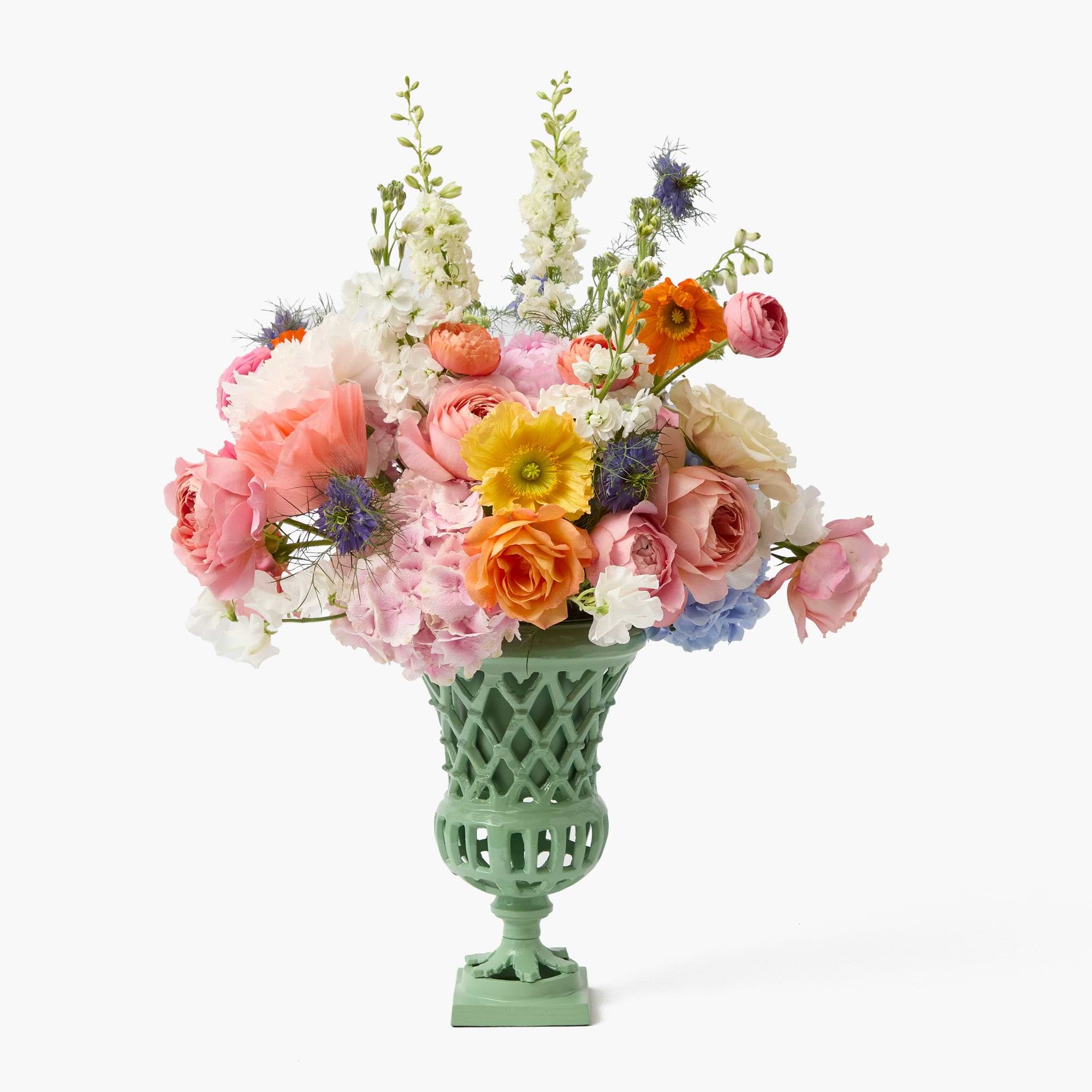 Soft Green Small Adelaide Lattice Urn