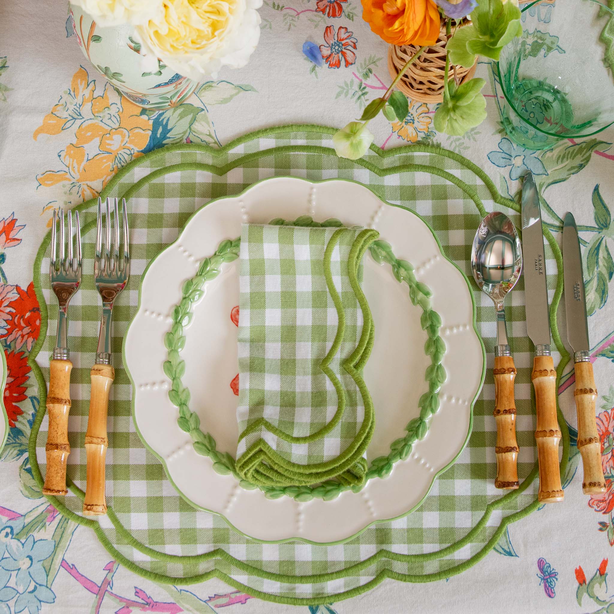 Eloise Green Gingham Napkins (Set of 4)