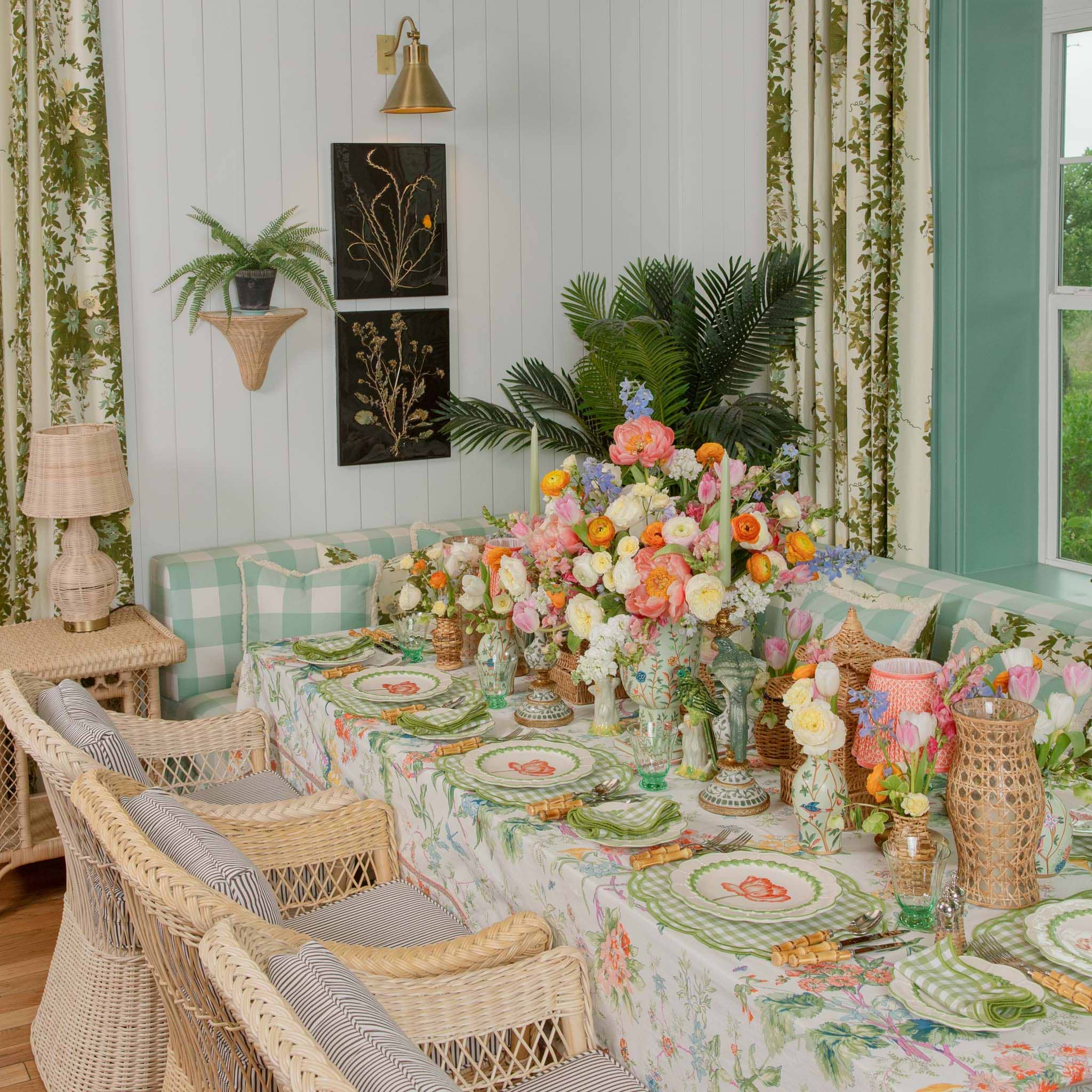 Eloise Green Gingham Placemats & Napkins (Set of 4)
