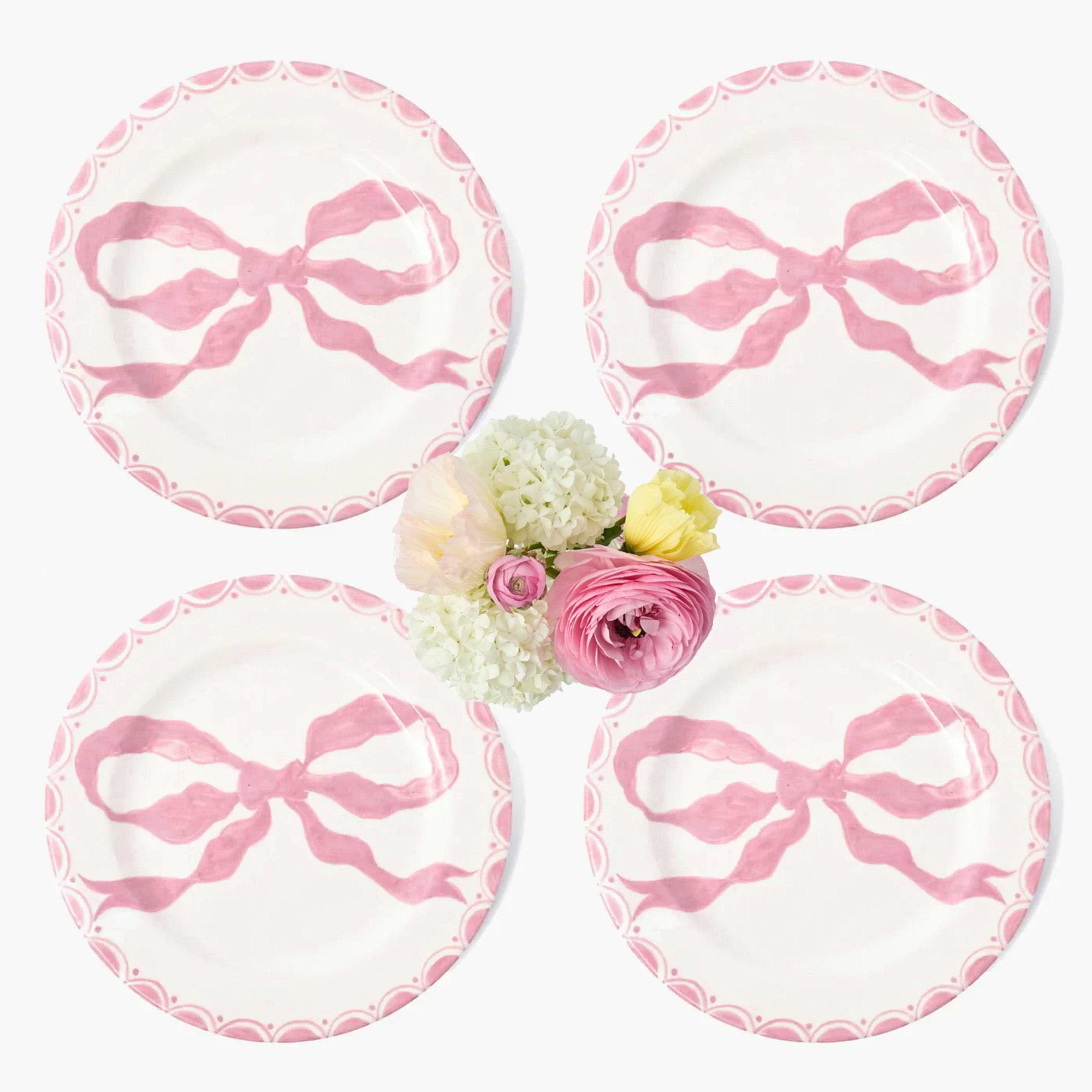 Marilyn Pink Bow Dinner Plates (Set of 4)
