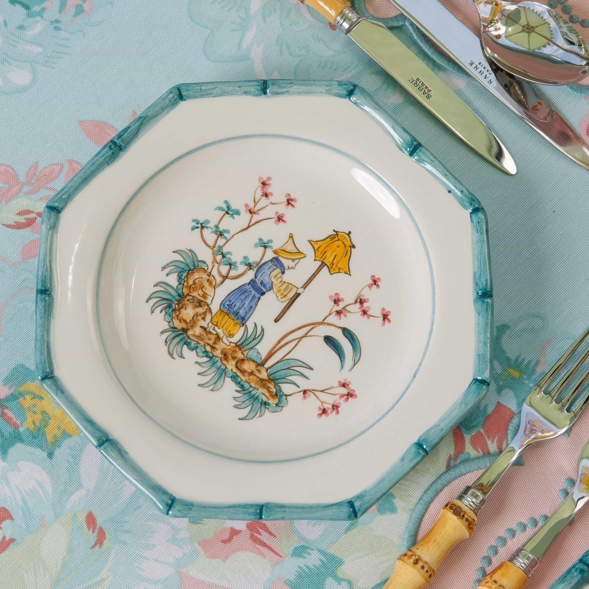 Patricia Blue Bamboo Starter Plates (Set of 4)