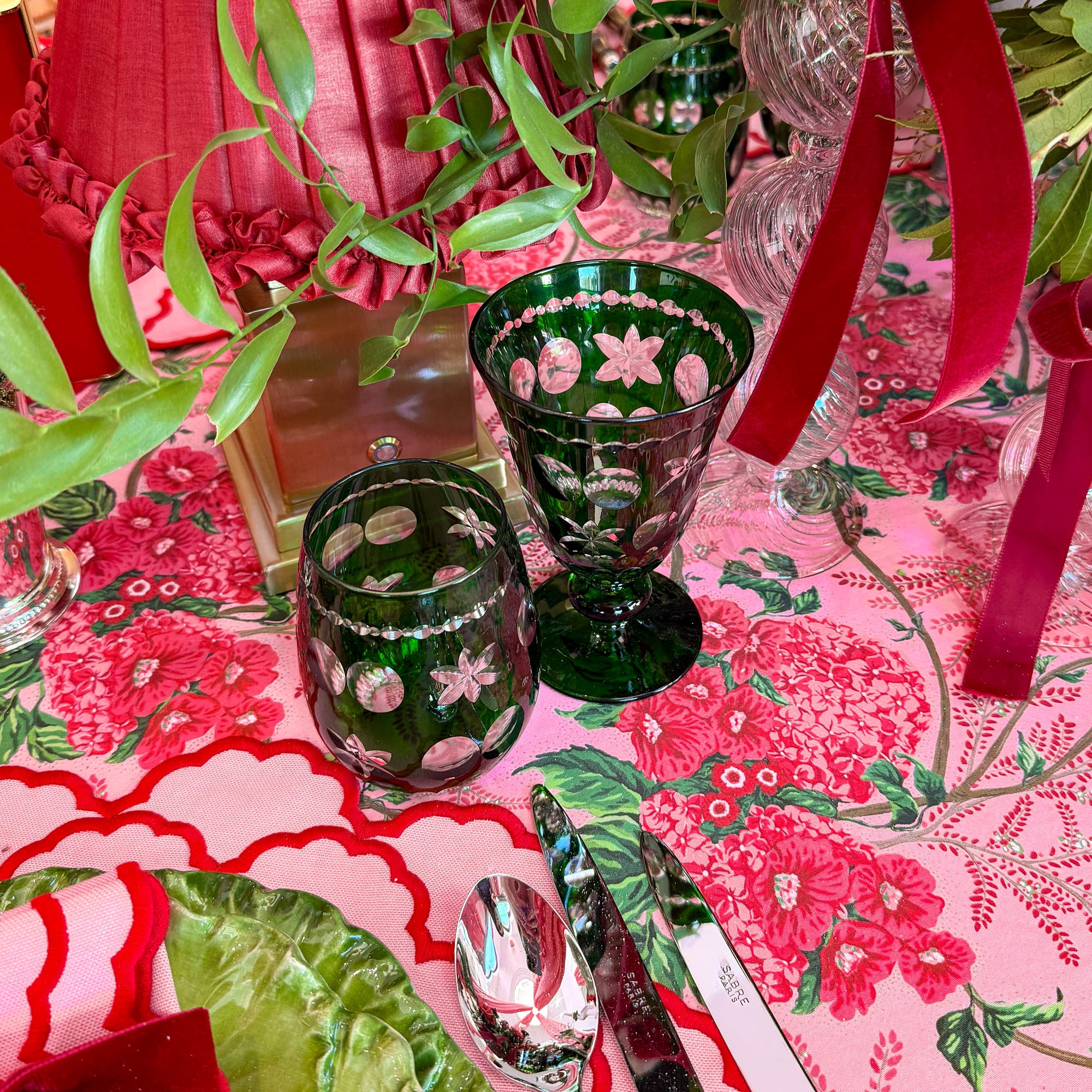 Emerald Anita Engraved Water Glasses (Set of 4)