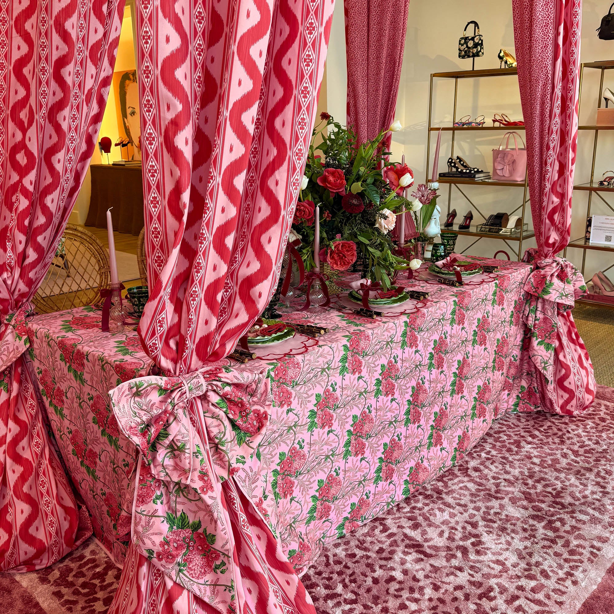Carolina Pink Placemats & Napkins (Set of 4)