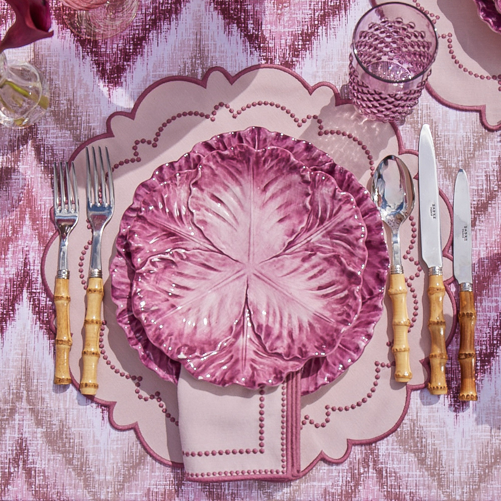 Aubergine Serena Cabbage Starter Plates (Set of 4)