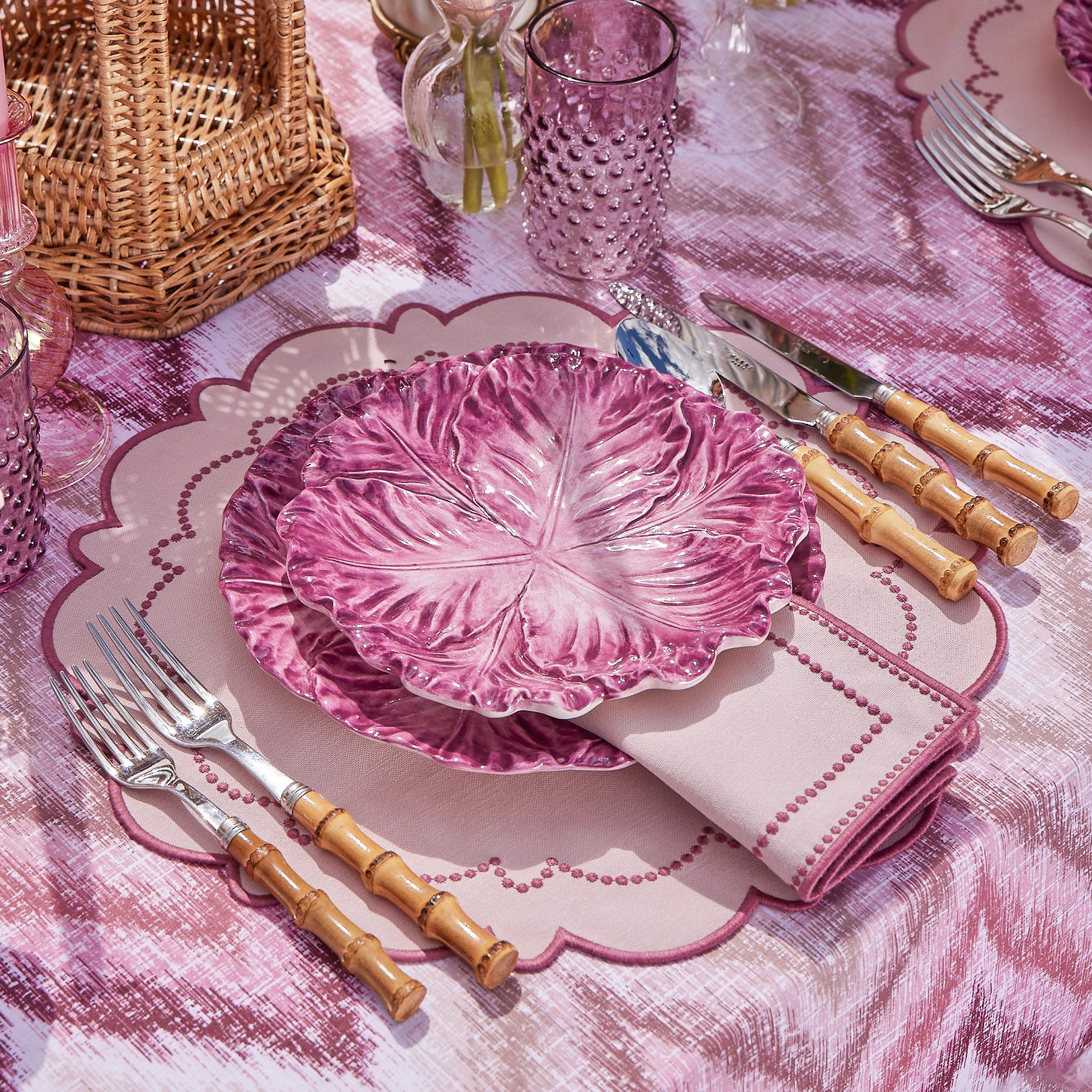 Aubergine Serena Cabbage Starter Plates (Set of 4)