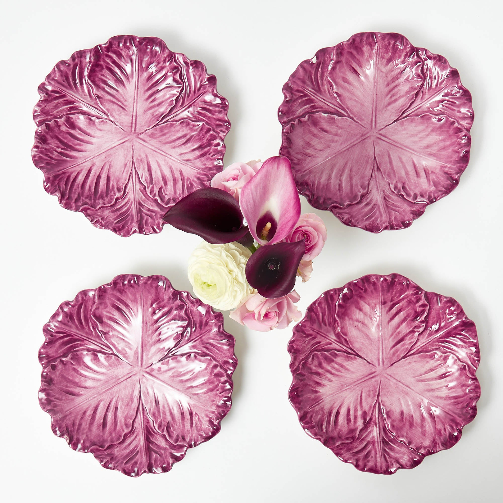 Aubergine Serena Cabbage Starter Plates (Set of 4)