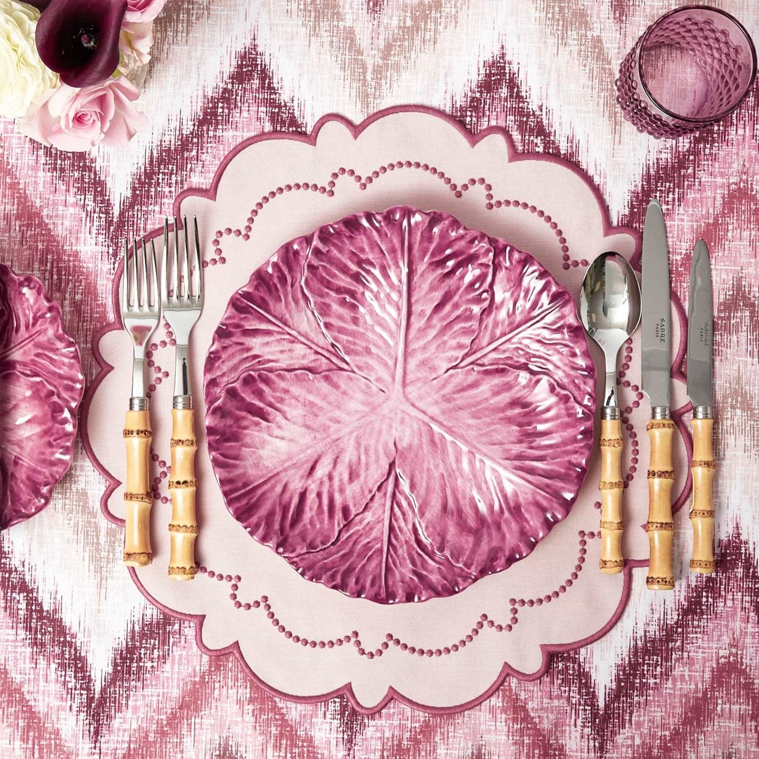 Aubergine Serena Cabbage Dinner Plates (Set of 4)