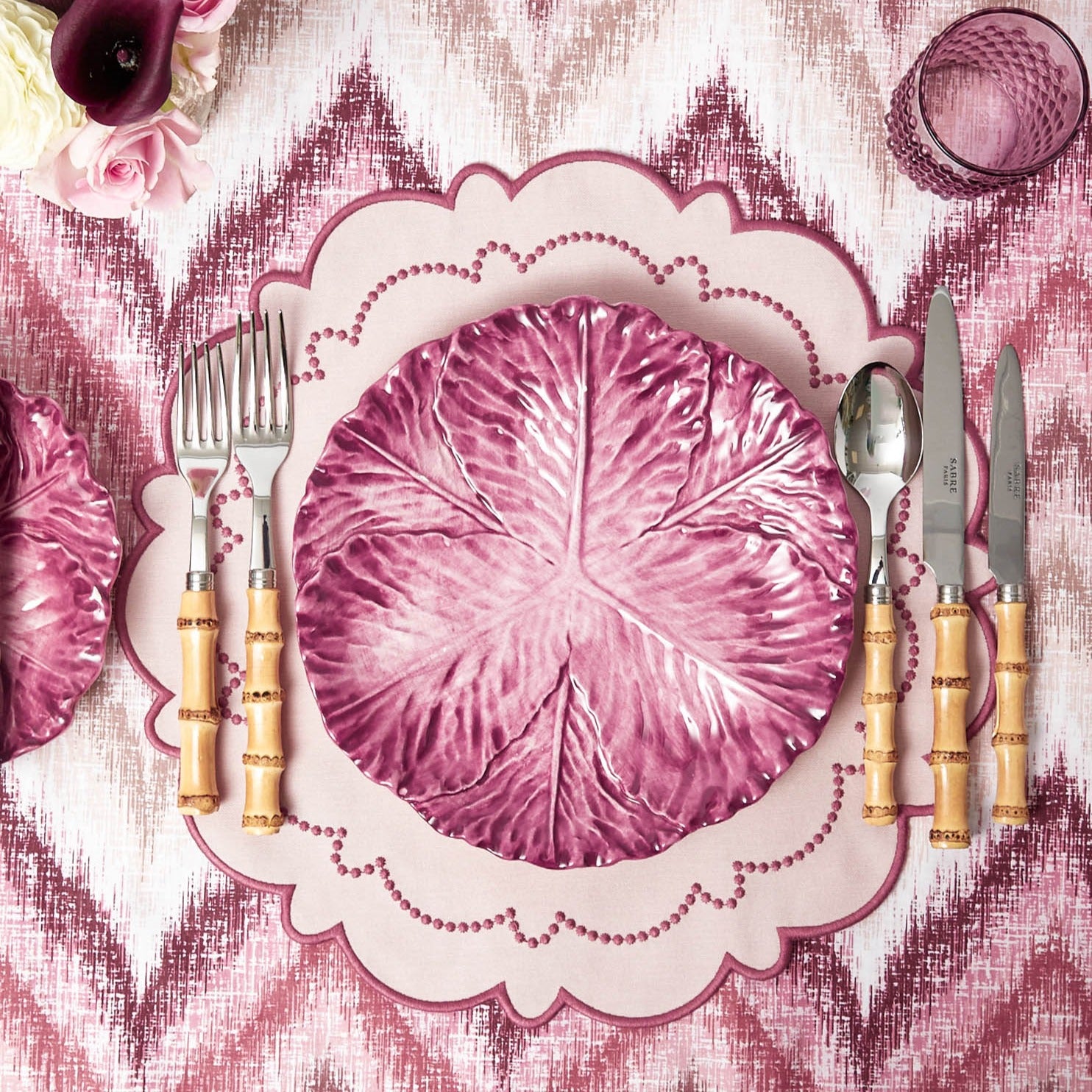 Aubergine Serena Cabbage Dinner Plates (Set of 4)