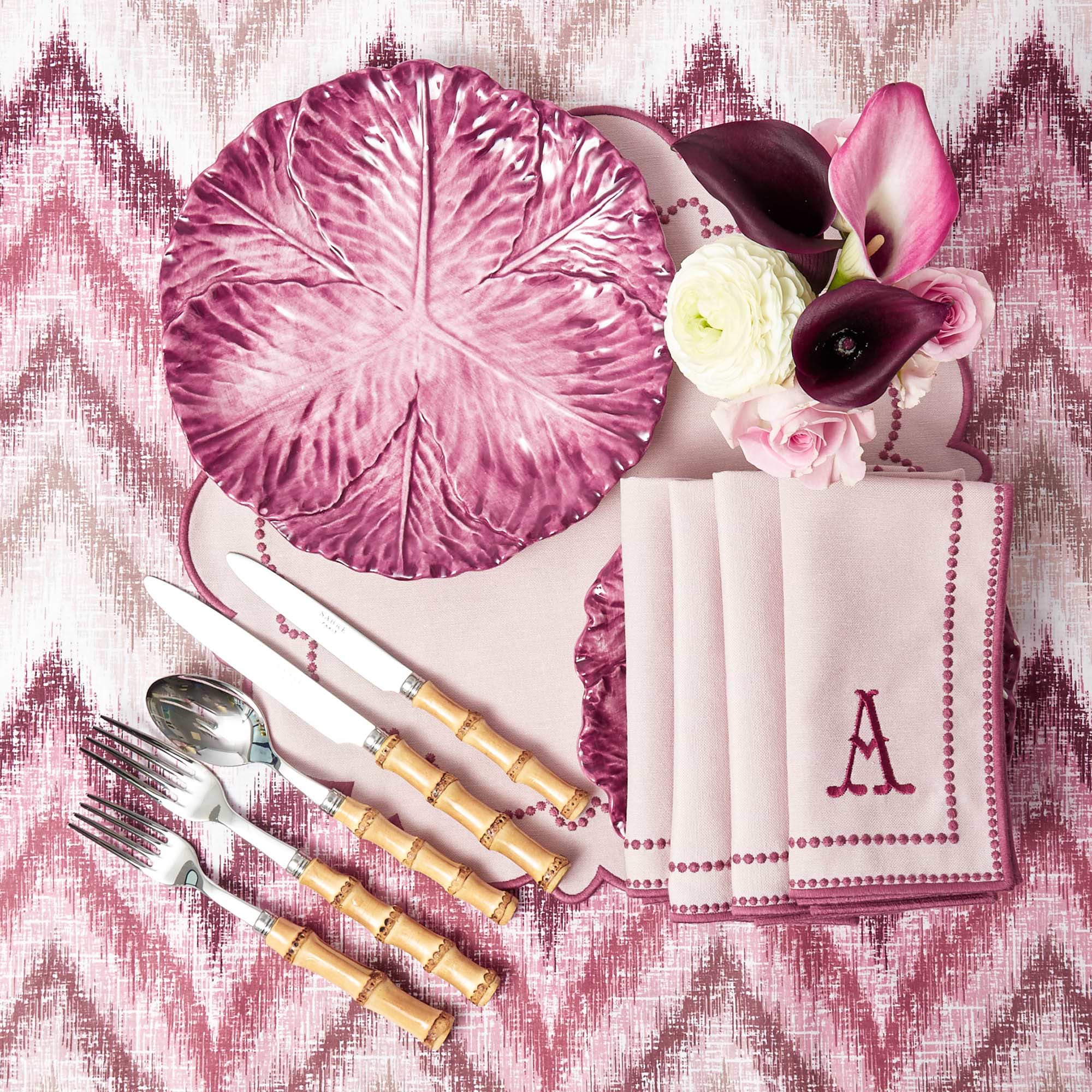 Aubergine Serena Cabbage Dinner Plates (Set of 4)