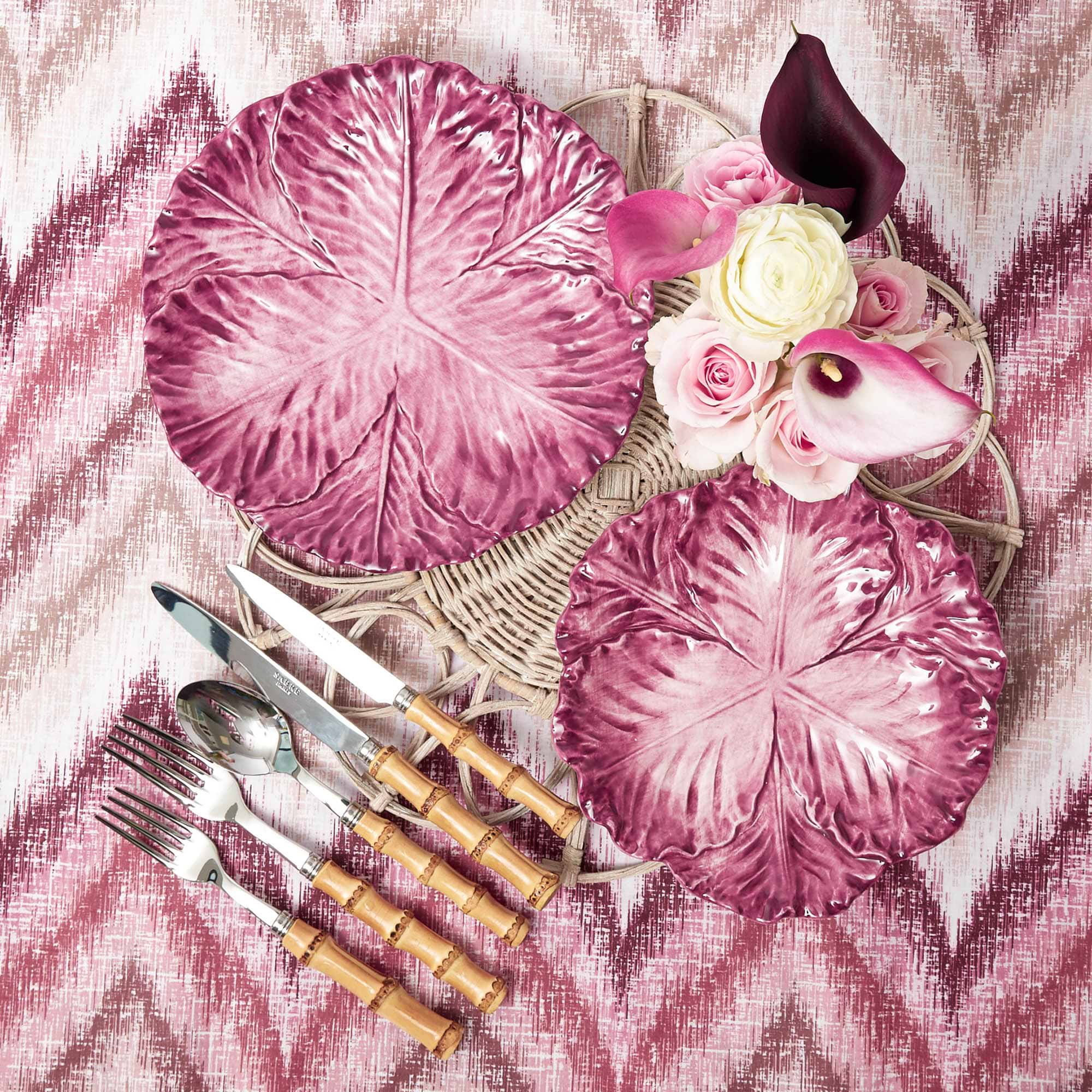 Aubergine Serena Cabbage Dinner & Starter Plates (Set of 8)