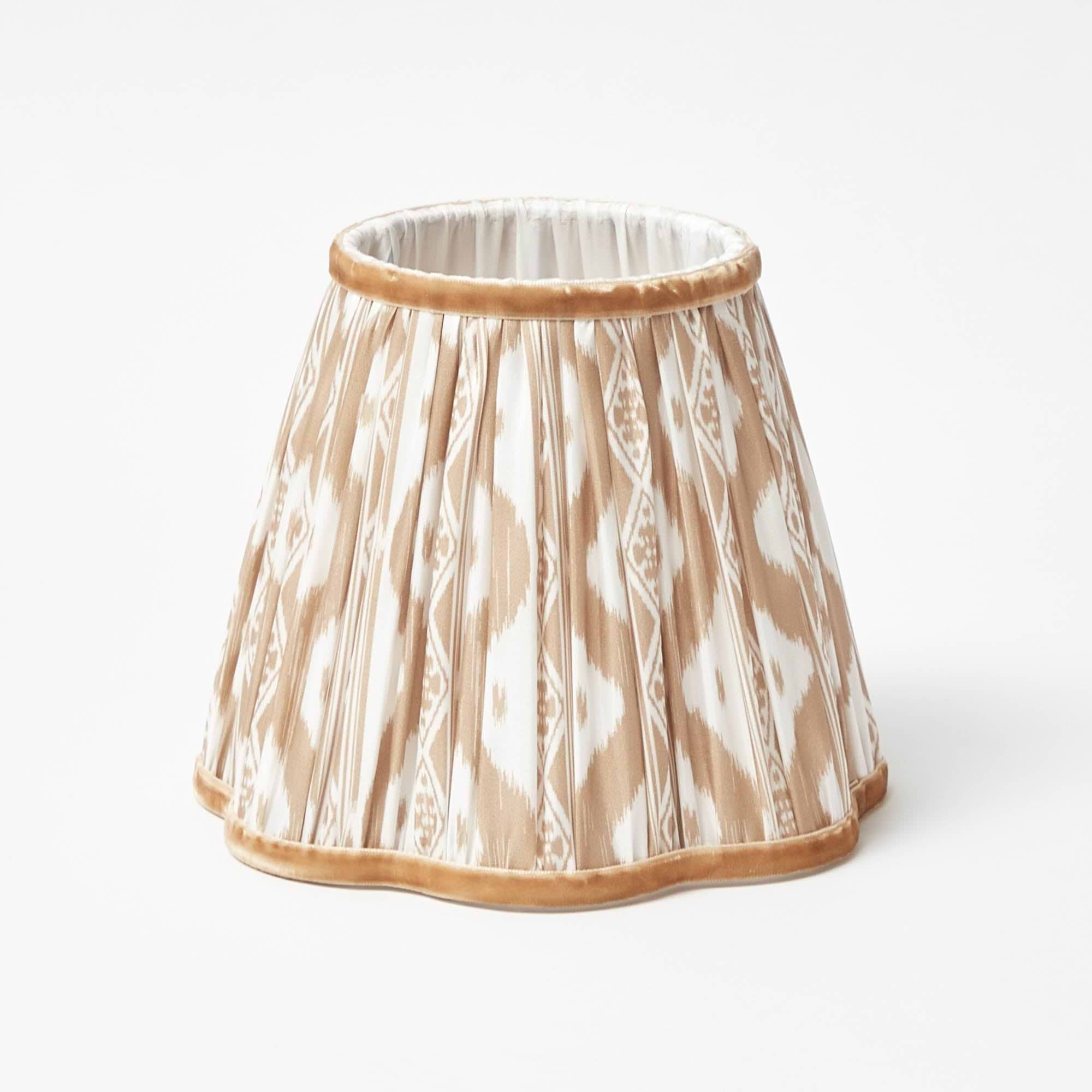 Square Rechargeable Lamp with Putty Ikat Shade (18cm)