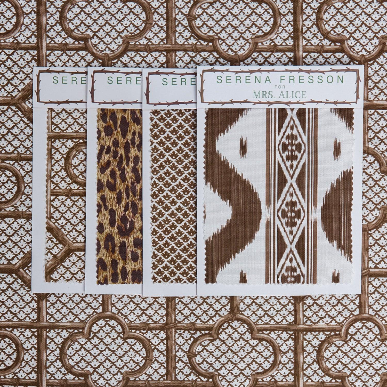 Chestnut Brown Bamboo Trellis Fabric