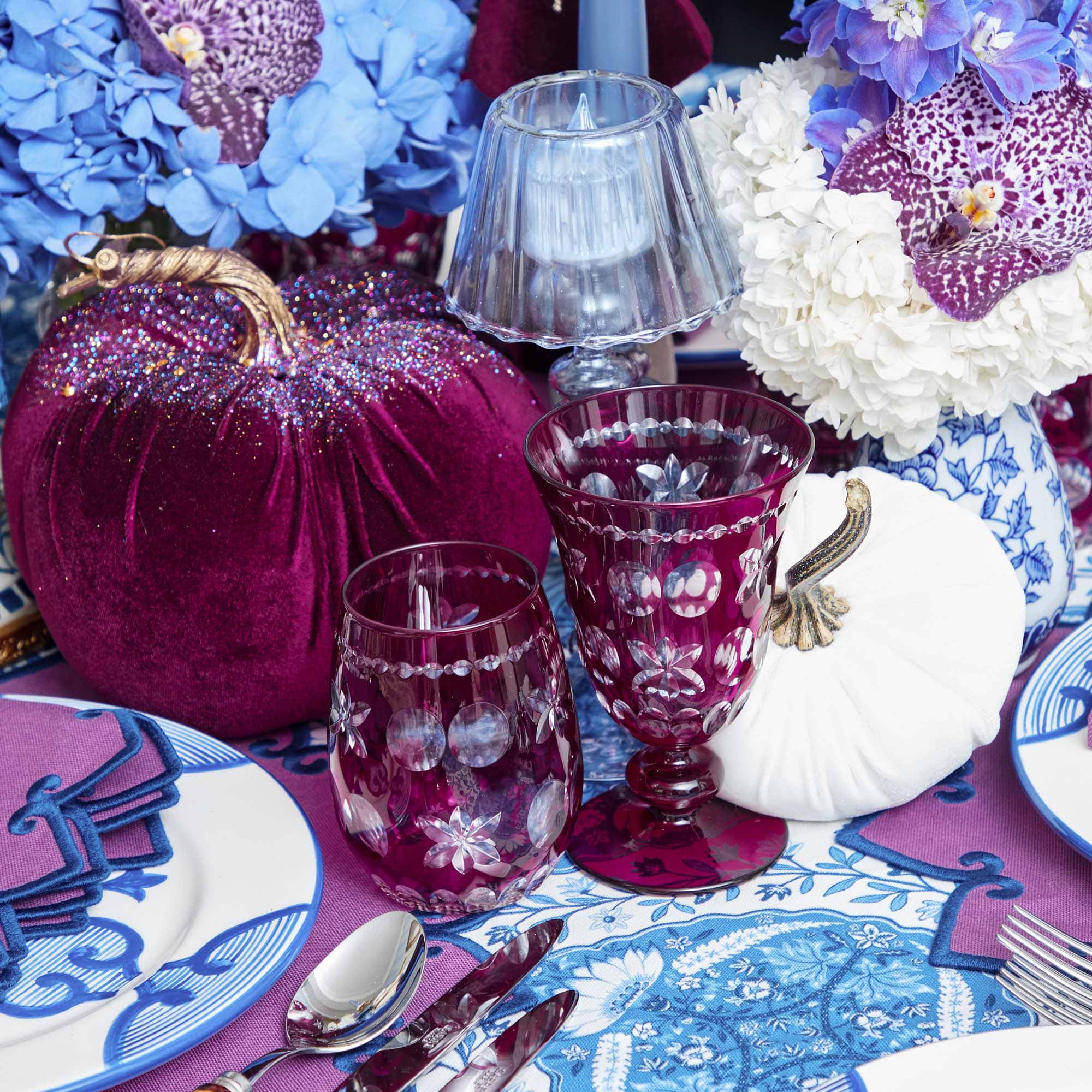 Aubergine Anita Engraved Wine Glasses (Set of 4)