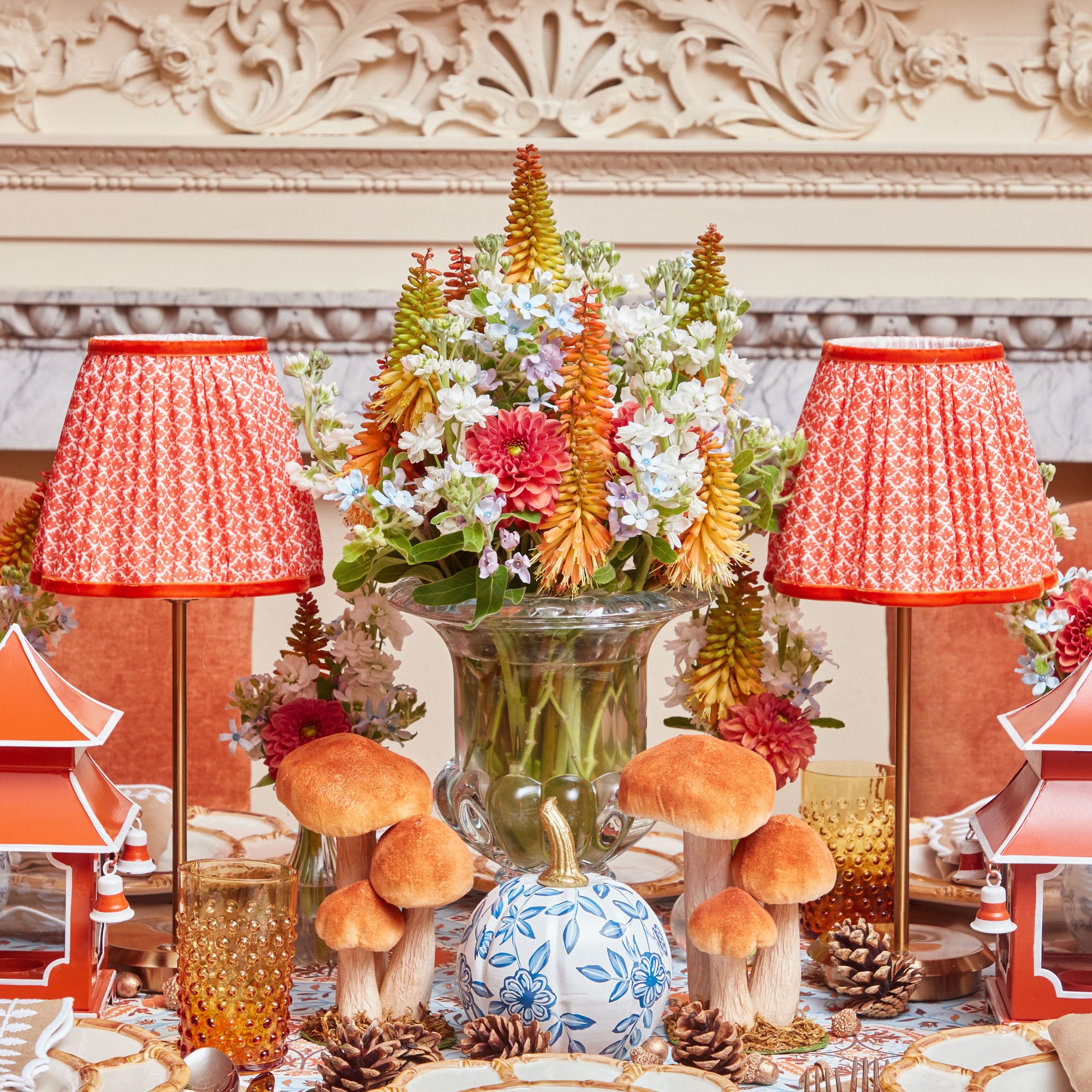 Orange Lotus Lampshade (18cm)