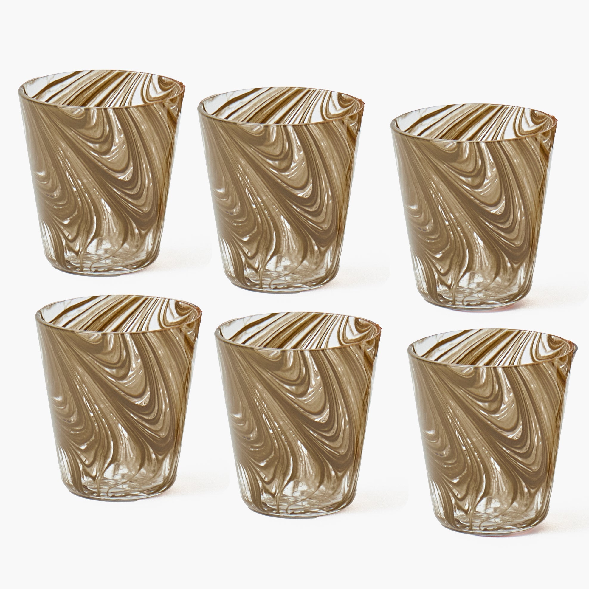 Chocolate Marble Glasses (Set of 6)