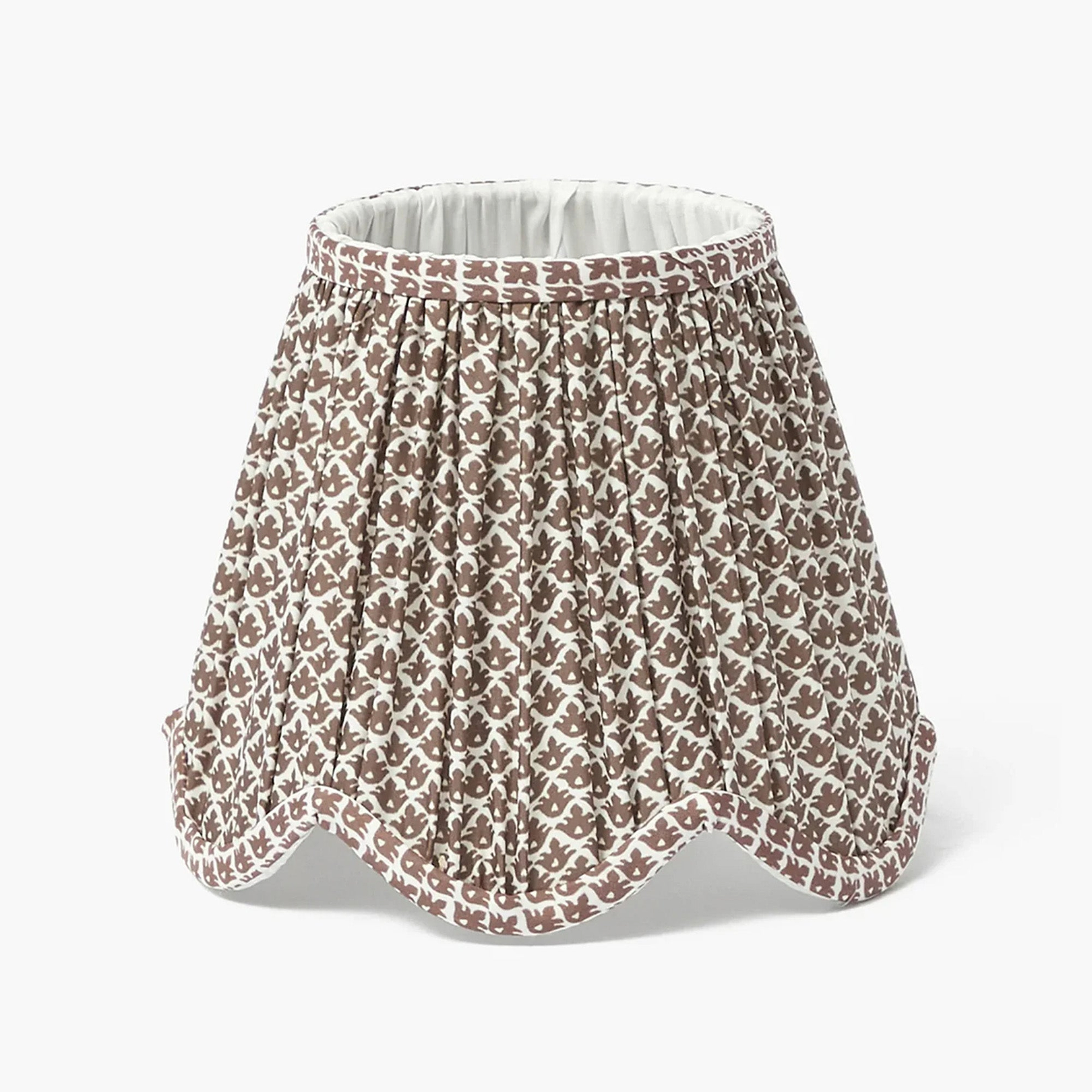 Chocolate Lotus Deep Scalloped Lampshade (18cm)