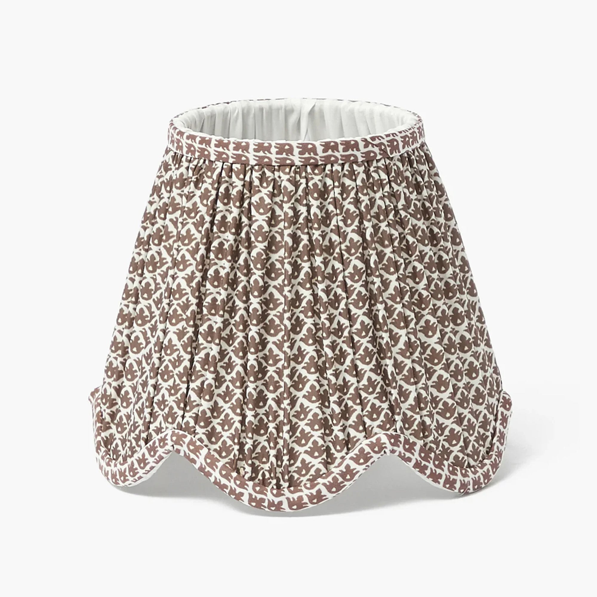 Chocolate Lotus Deep Scalloped Lampshade (18cm)
