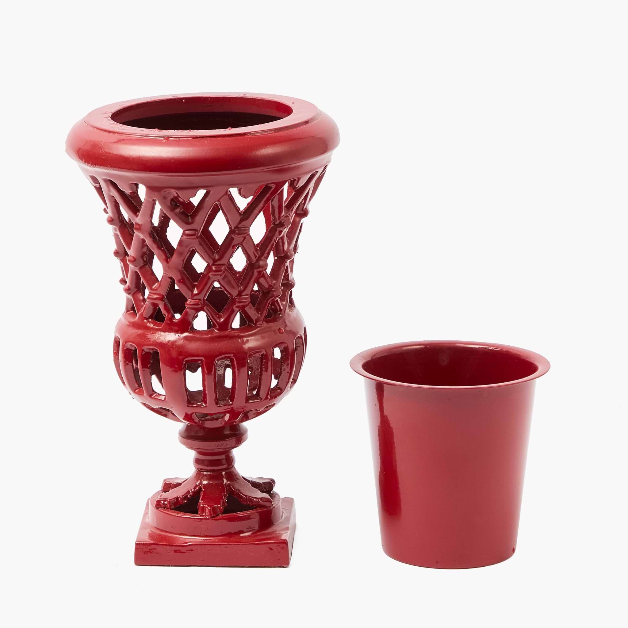 Red Small Adelaide Lattice Urn Vase