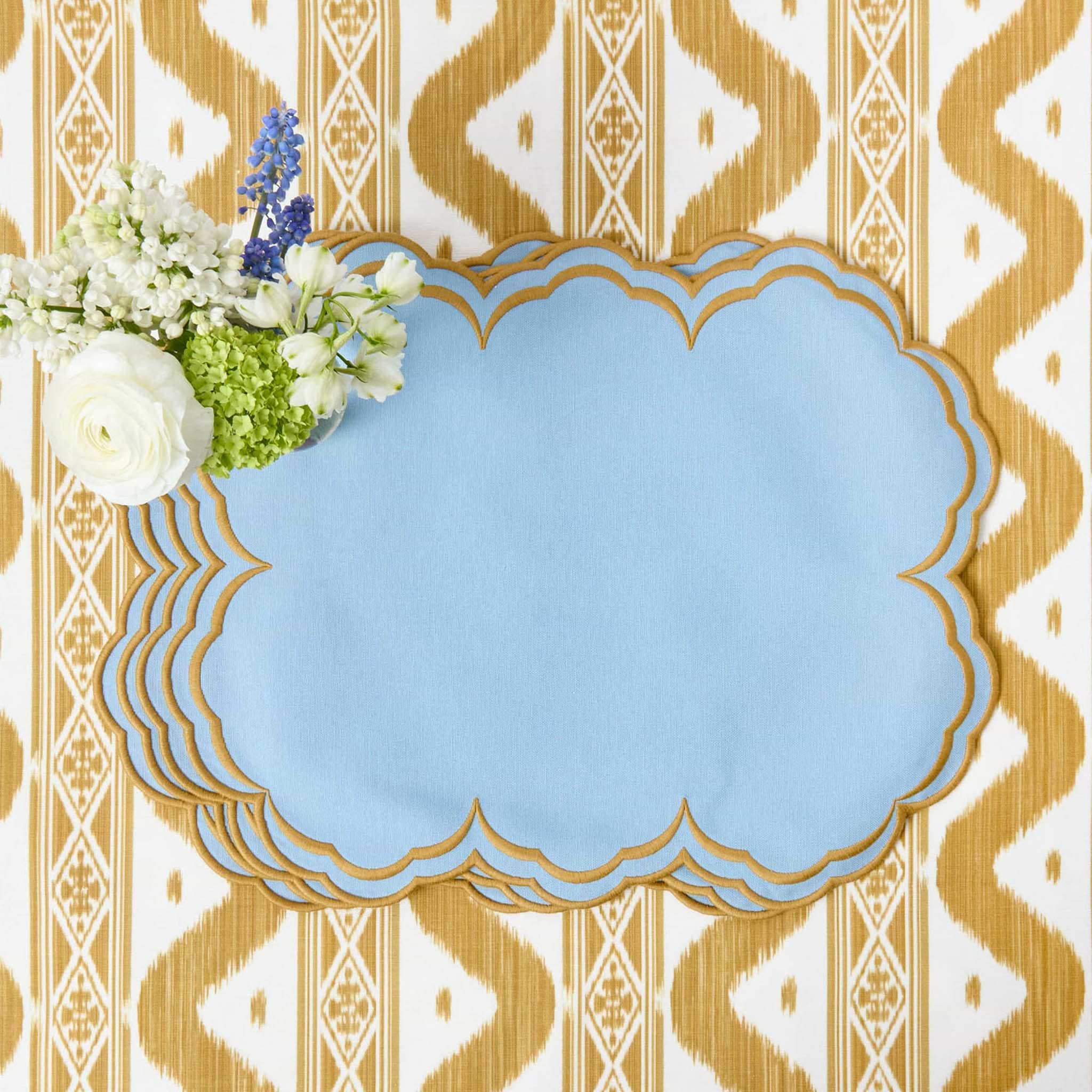 Blue & Caramel Serena Placemats (Set of 4)