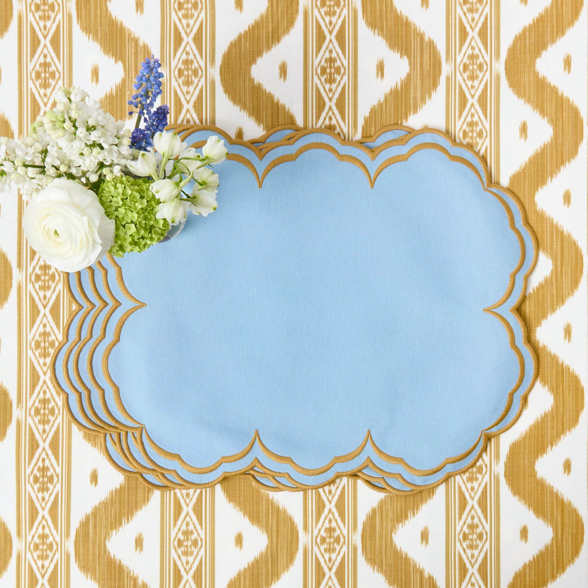 Blue & Caramel Serena Placemats (Set of 4)