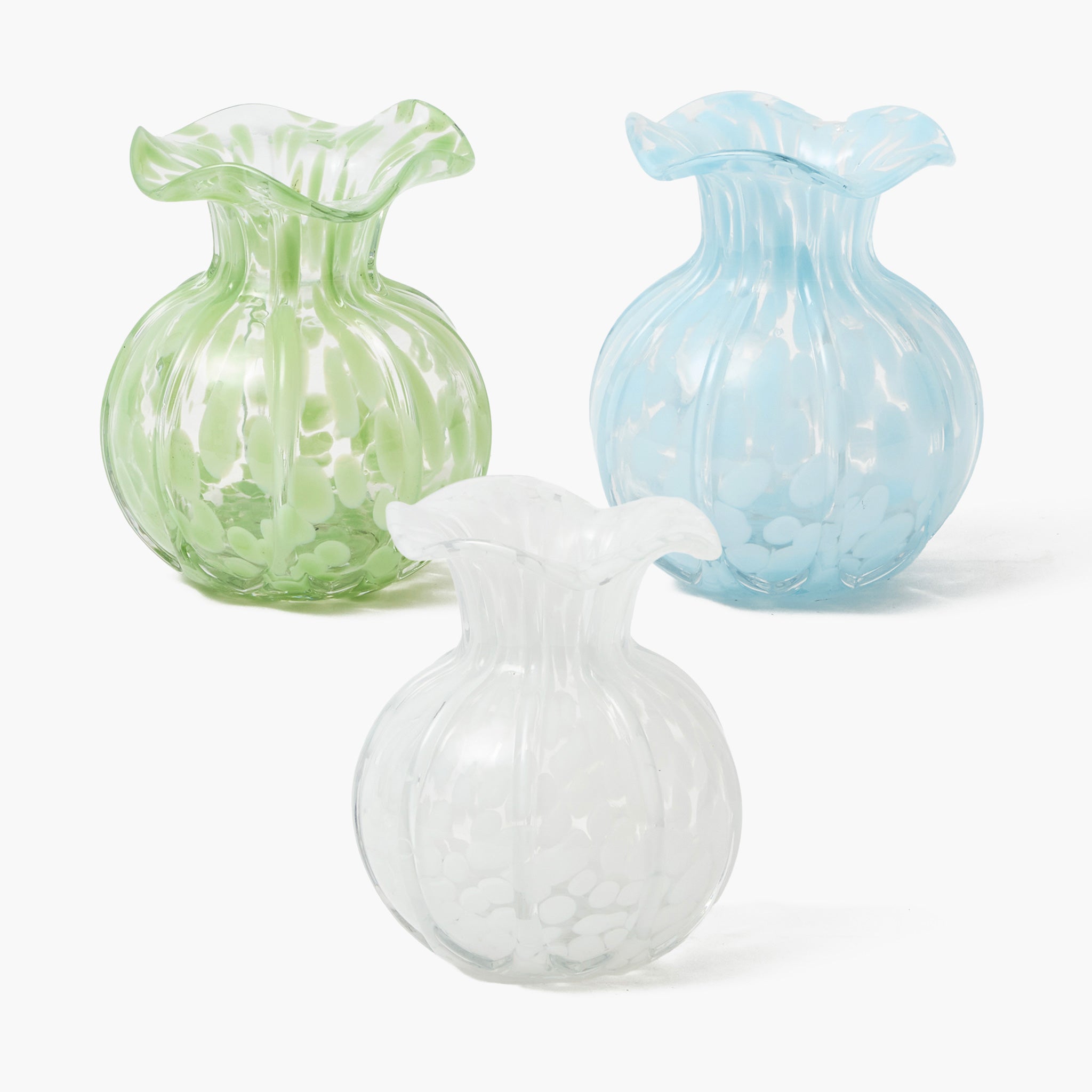 Dappled Glass Vases (Set of 3)