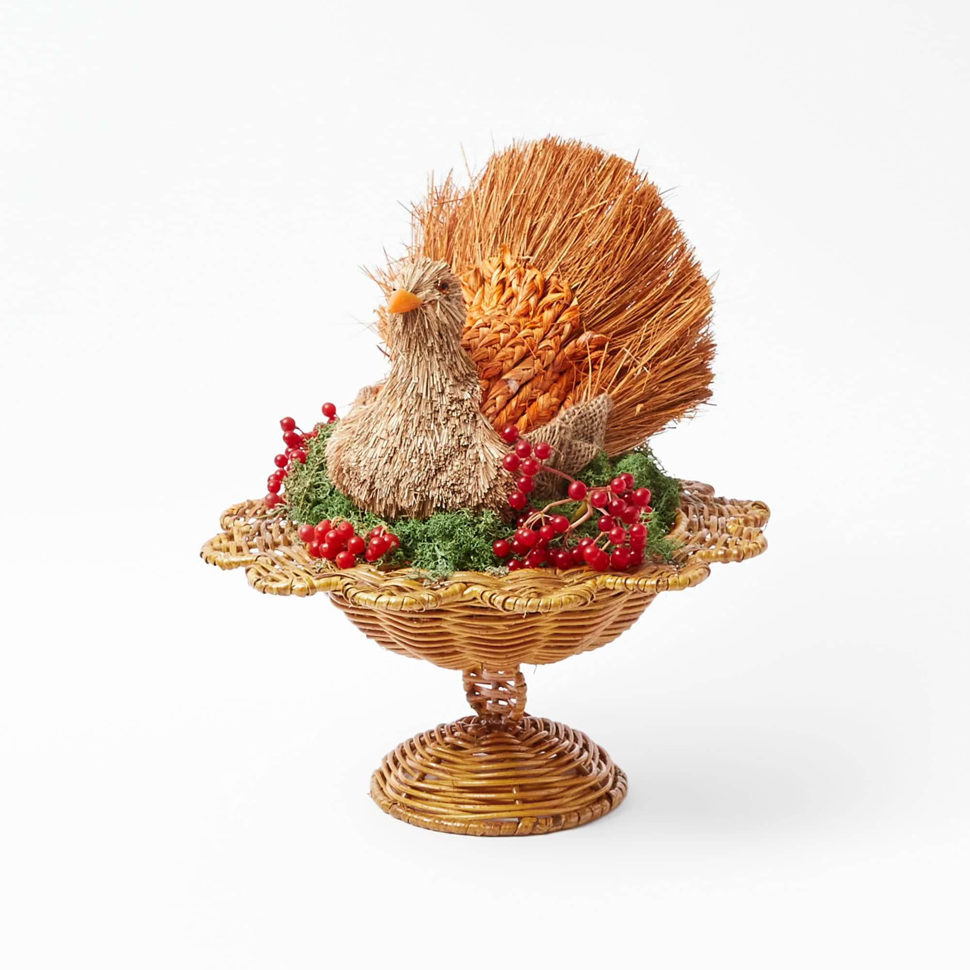 Petite rattan bowl exhibiting the distinctive Luciana scalloped design.