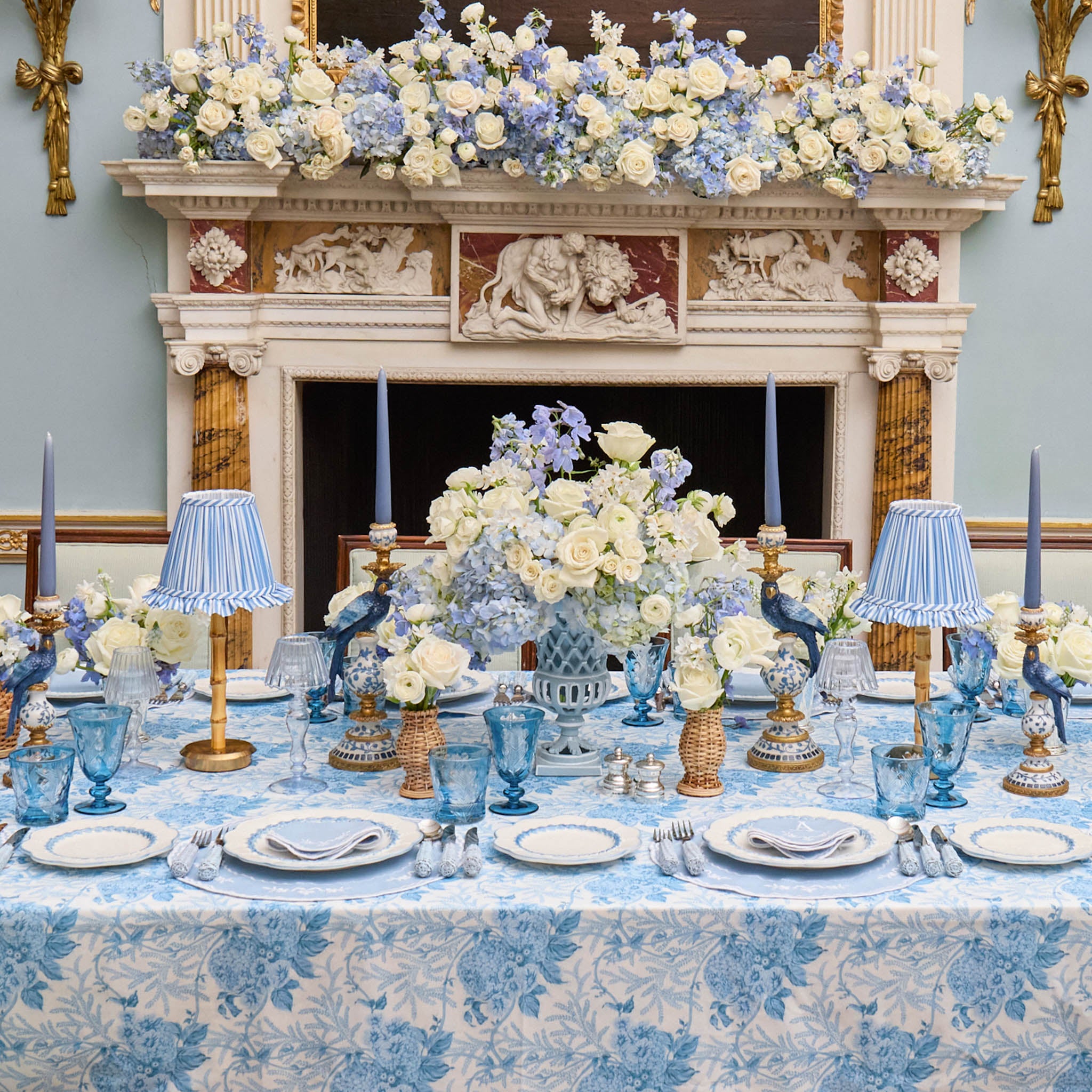 Blue Lady Isabella's Garden Tablecloth