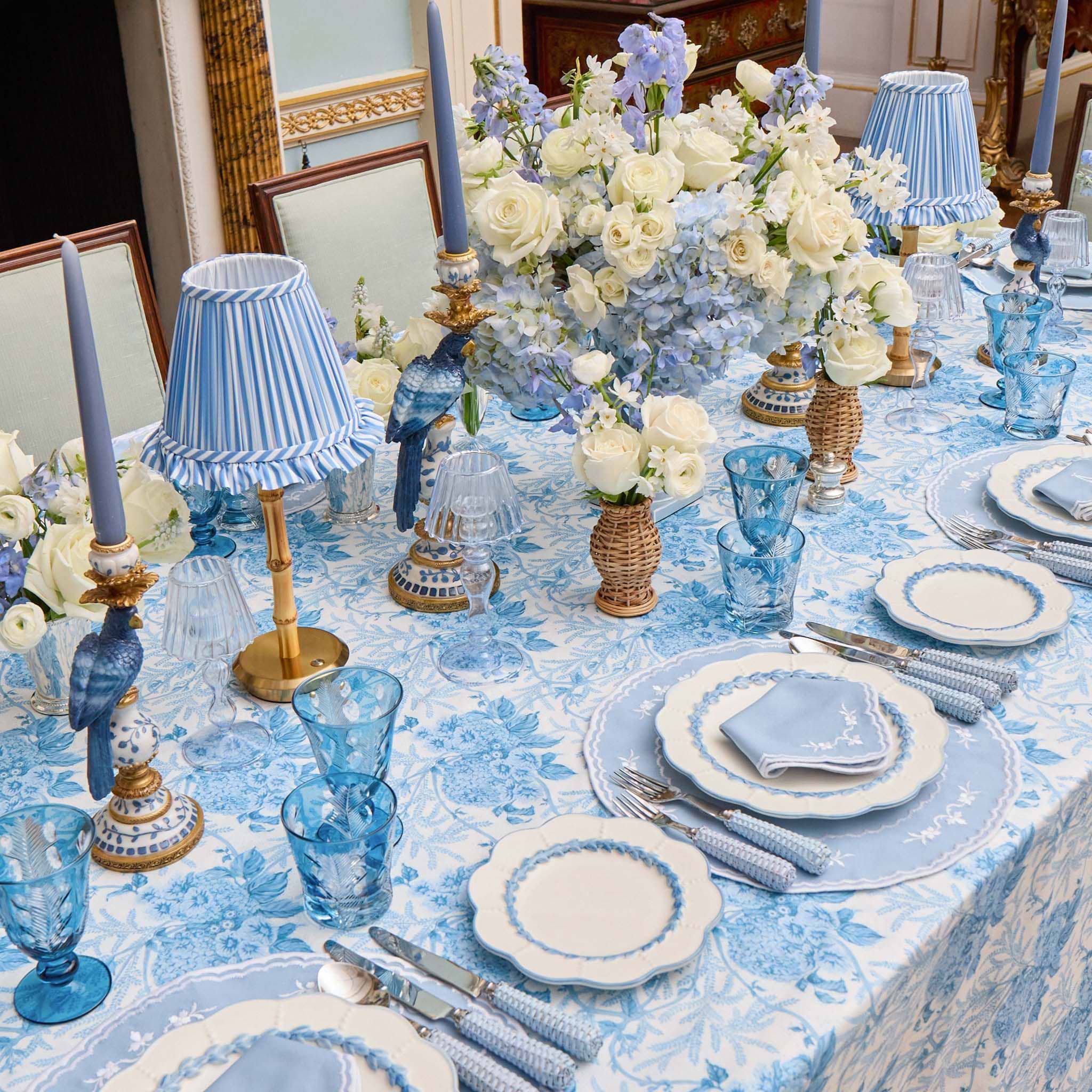 Blue Lady Isabella's Garden Tablecloth
