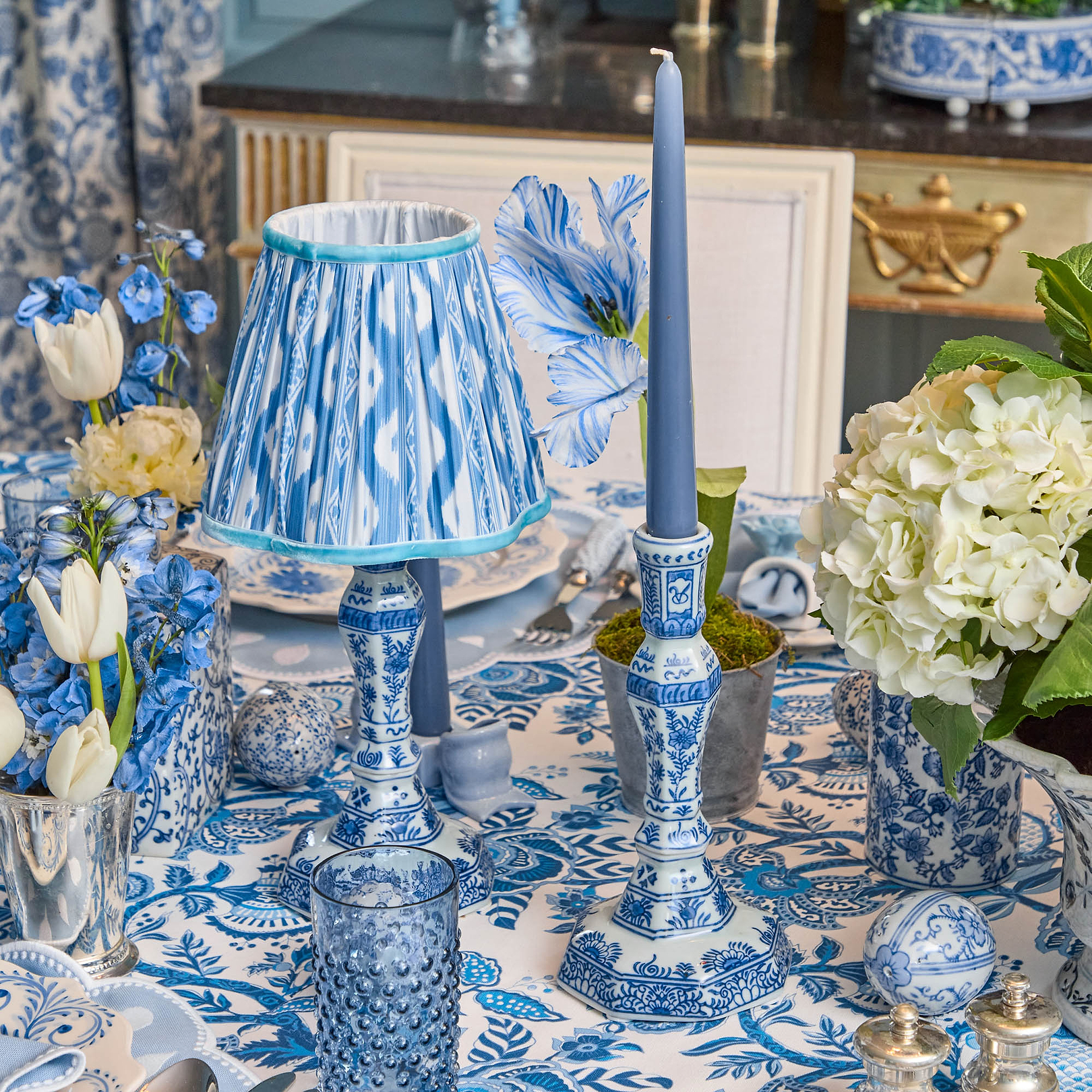 【美品】ENFOLD 24年製 LAMPSHADE SKIRT ライトブルー Periwinkle Blue Striped Lampshade - Blue & White Pleated – Addison